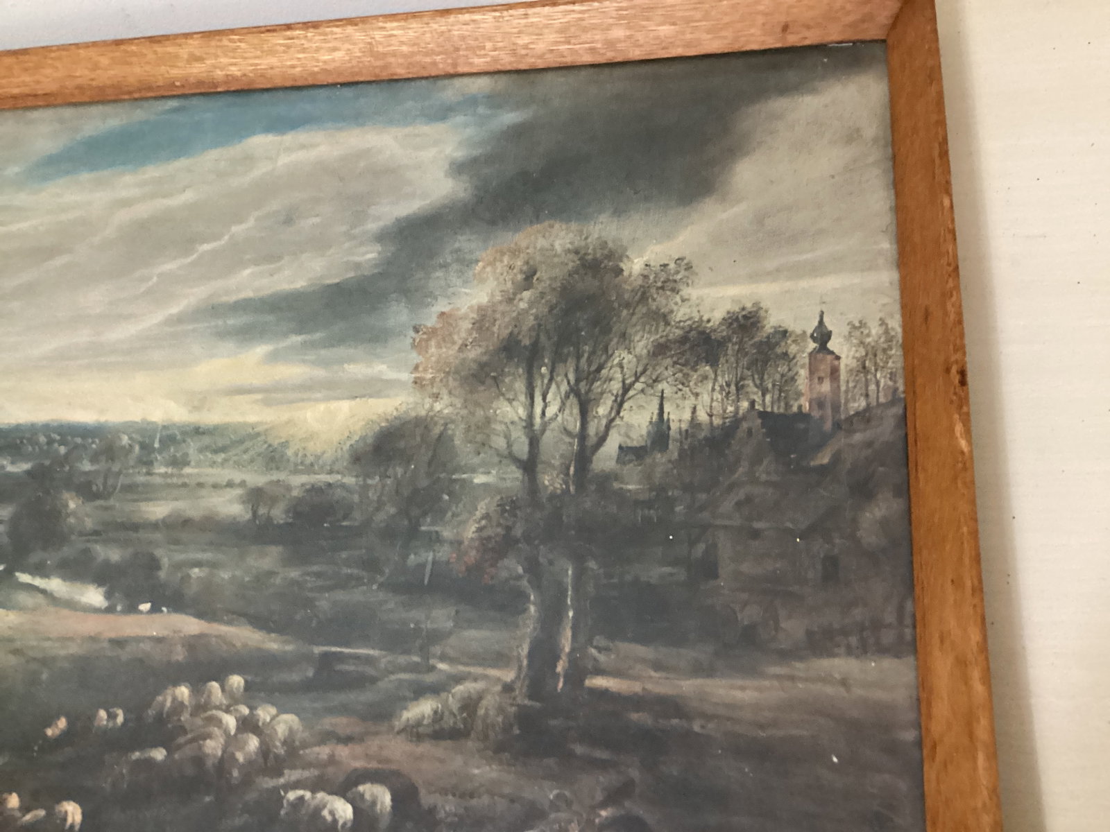Framed Landscape with a Shepherd and His Flock Peter Paul Print - 4
