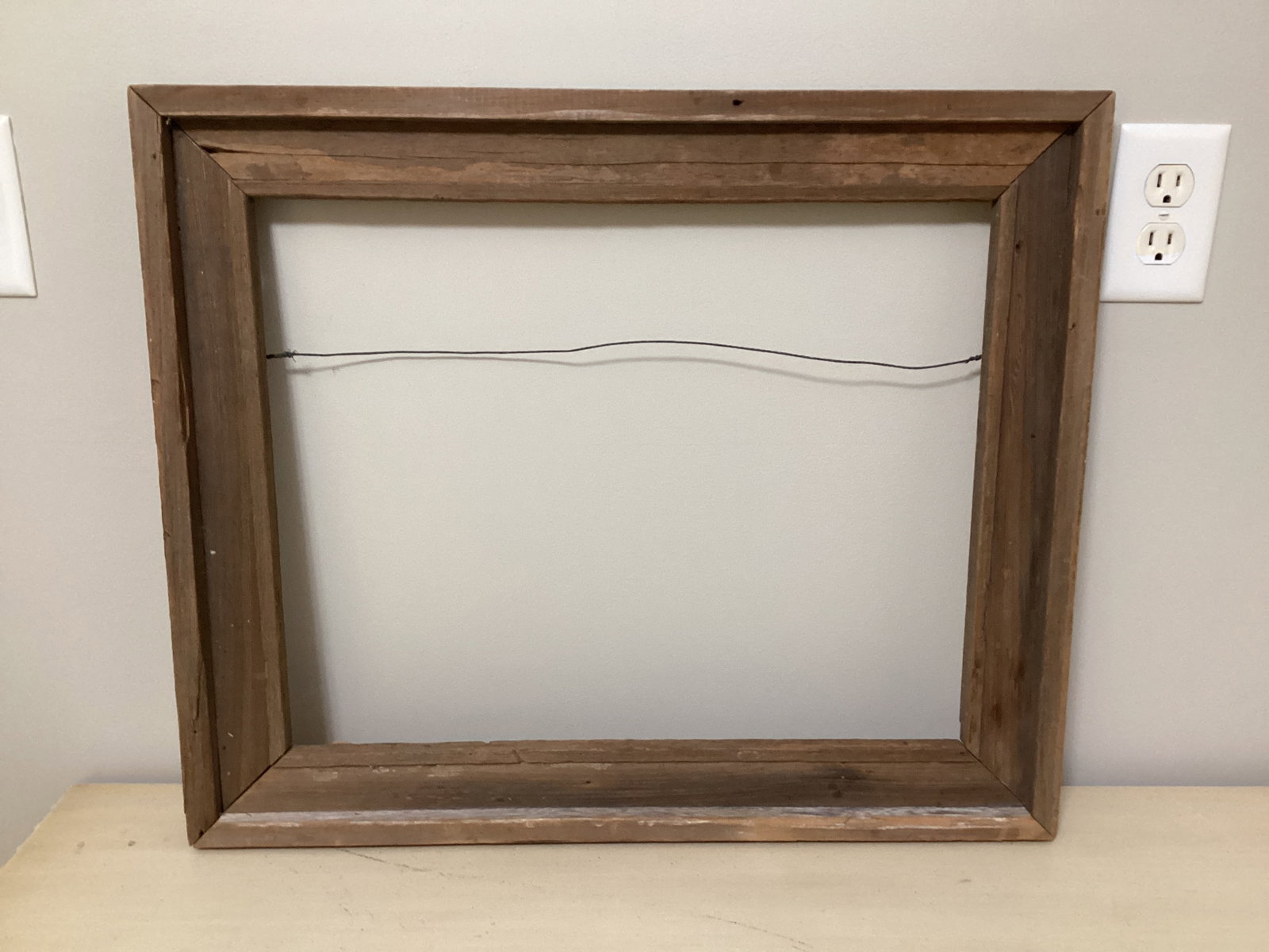 Rustic Wood Picture Frame: 20 1/2" x 24 3/4", shipping unavailable for this lot