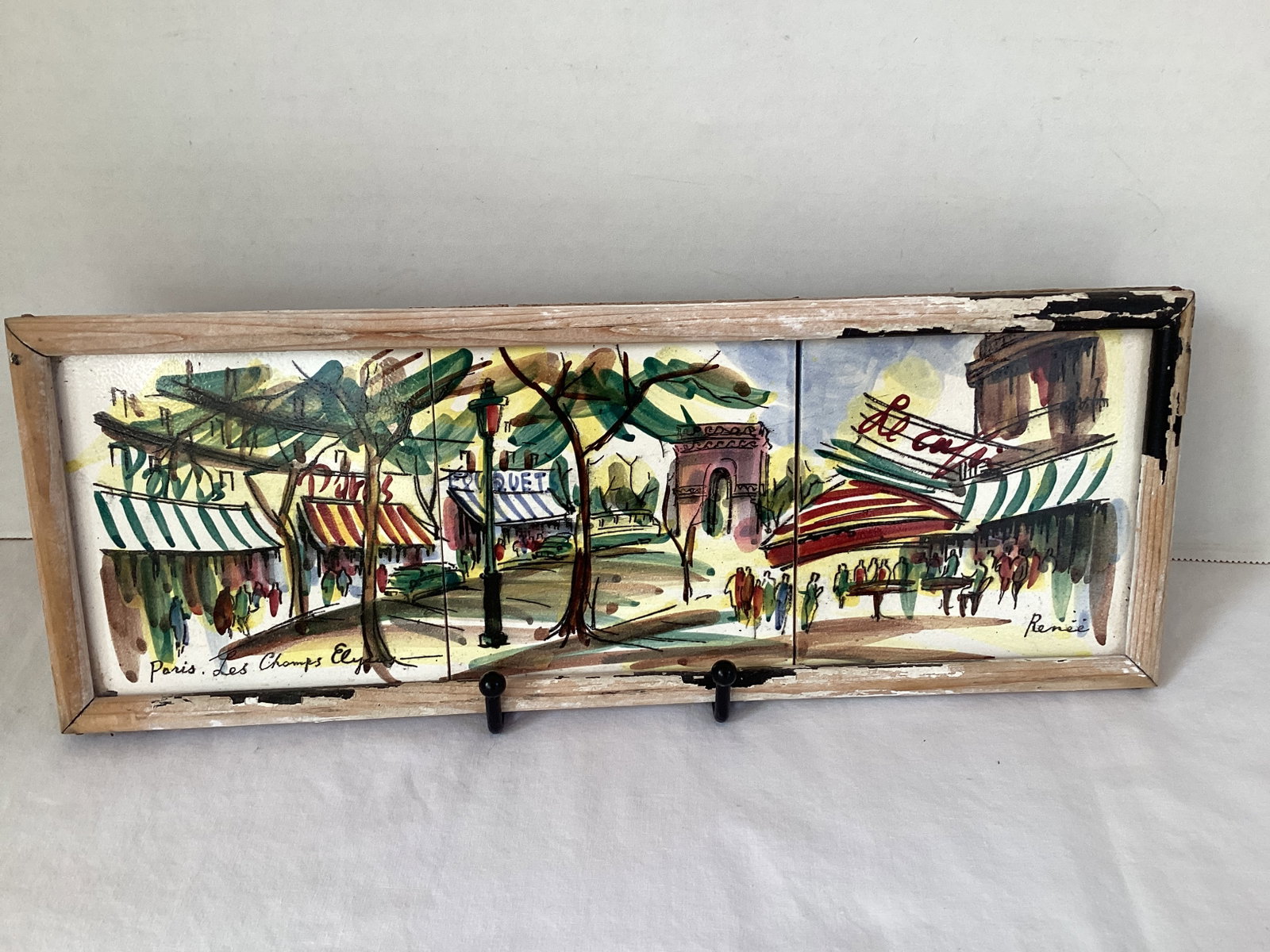Framed Paris France Tile Artwork: 5" x 13 1/2"