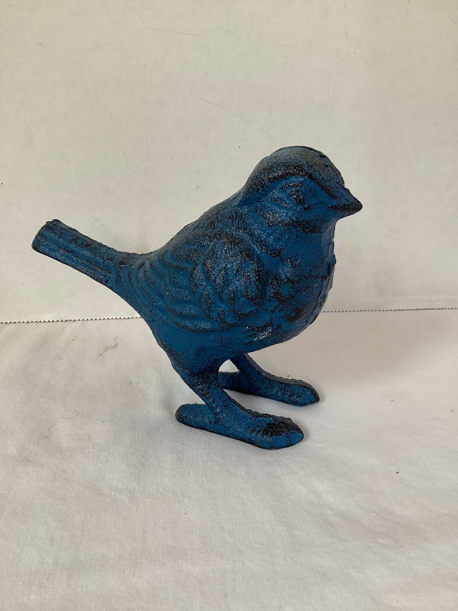 Blue Cast Iron Bird: 4" h