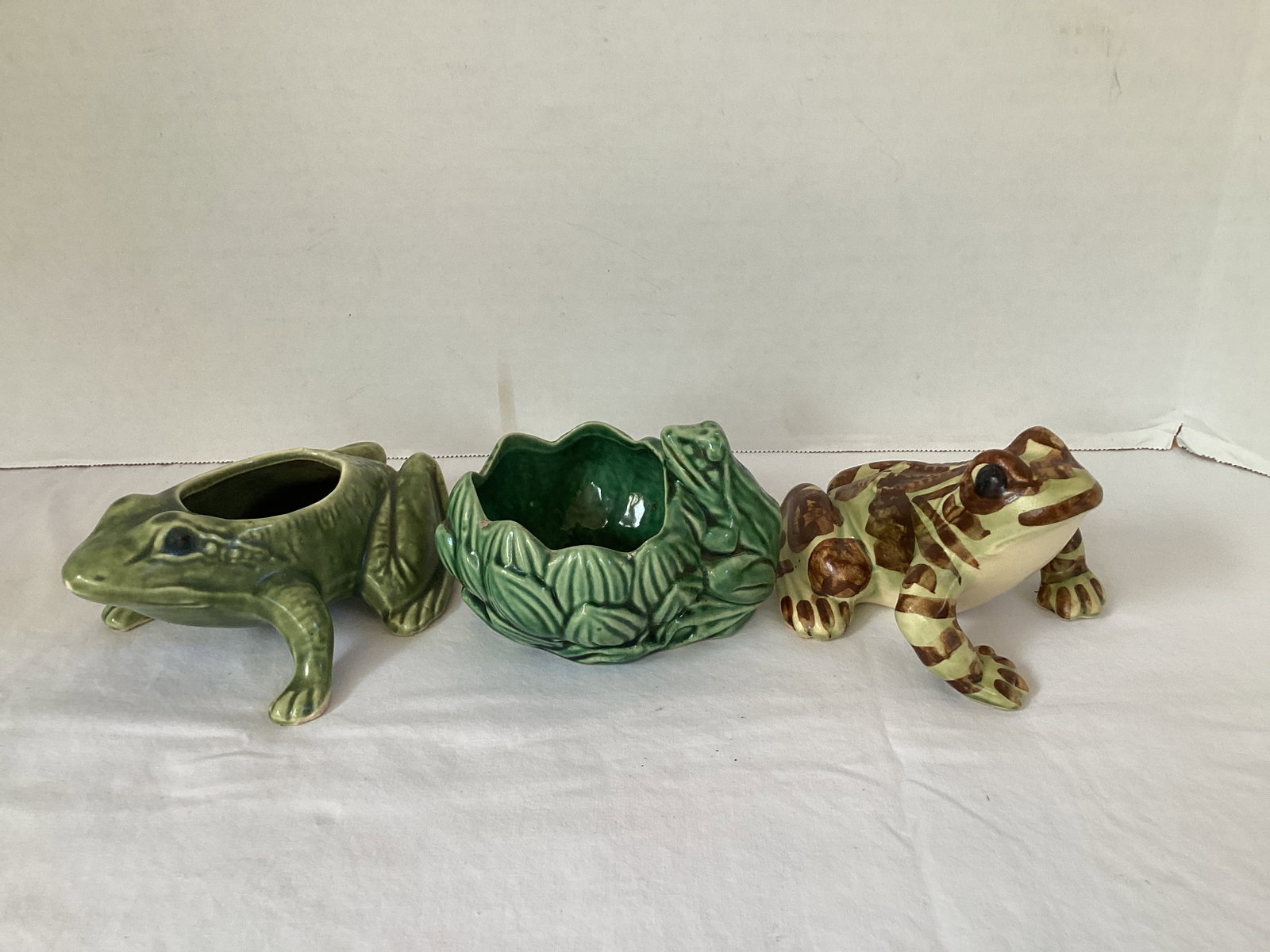 Frog Planters and Figure: .