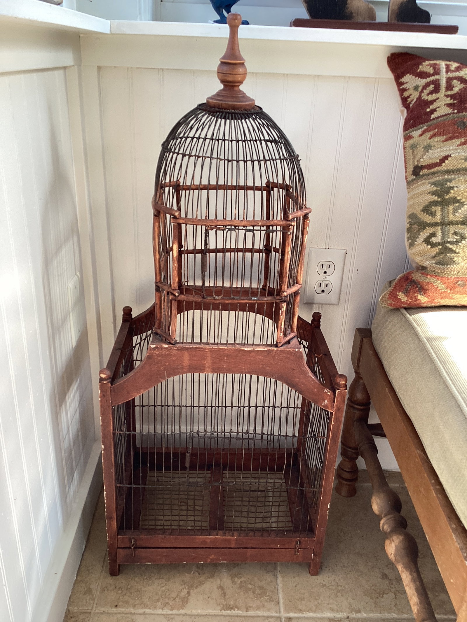 Decorative Birdcage: 35" h, shipping unavailable for this lot