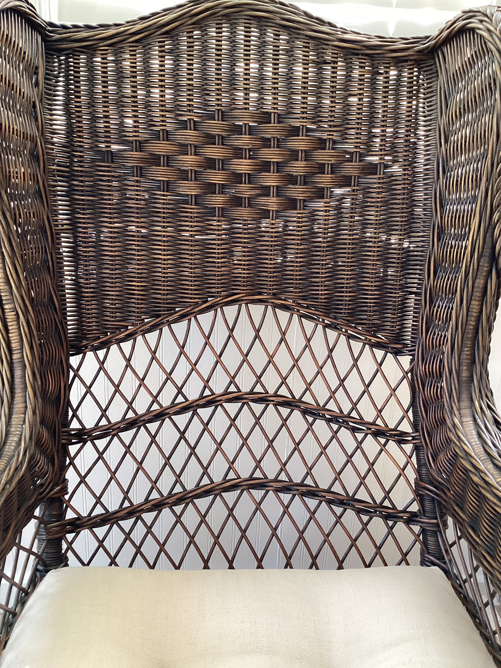 Wicker Chair with Ottoman and Cushions - 6