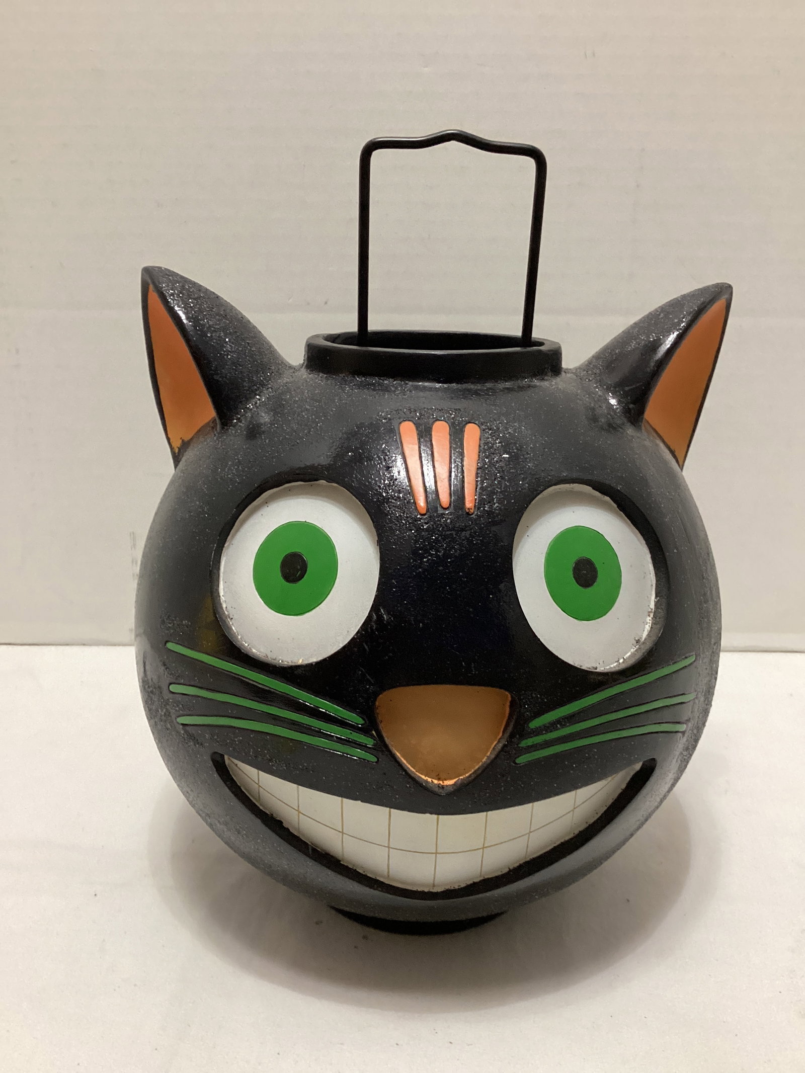 Halloween Cat Candle Lantern: 11" h