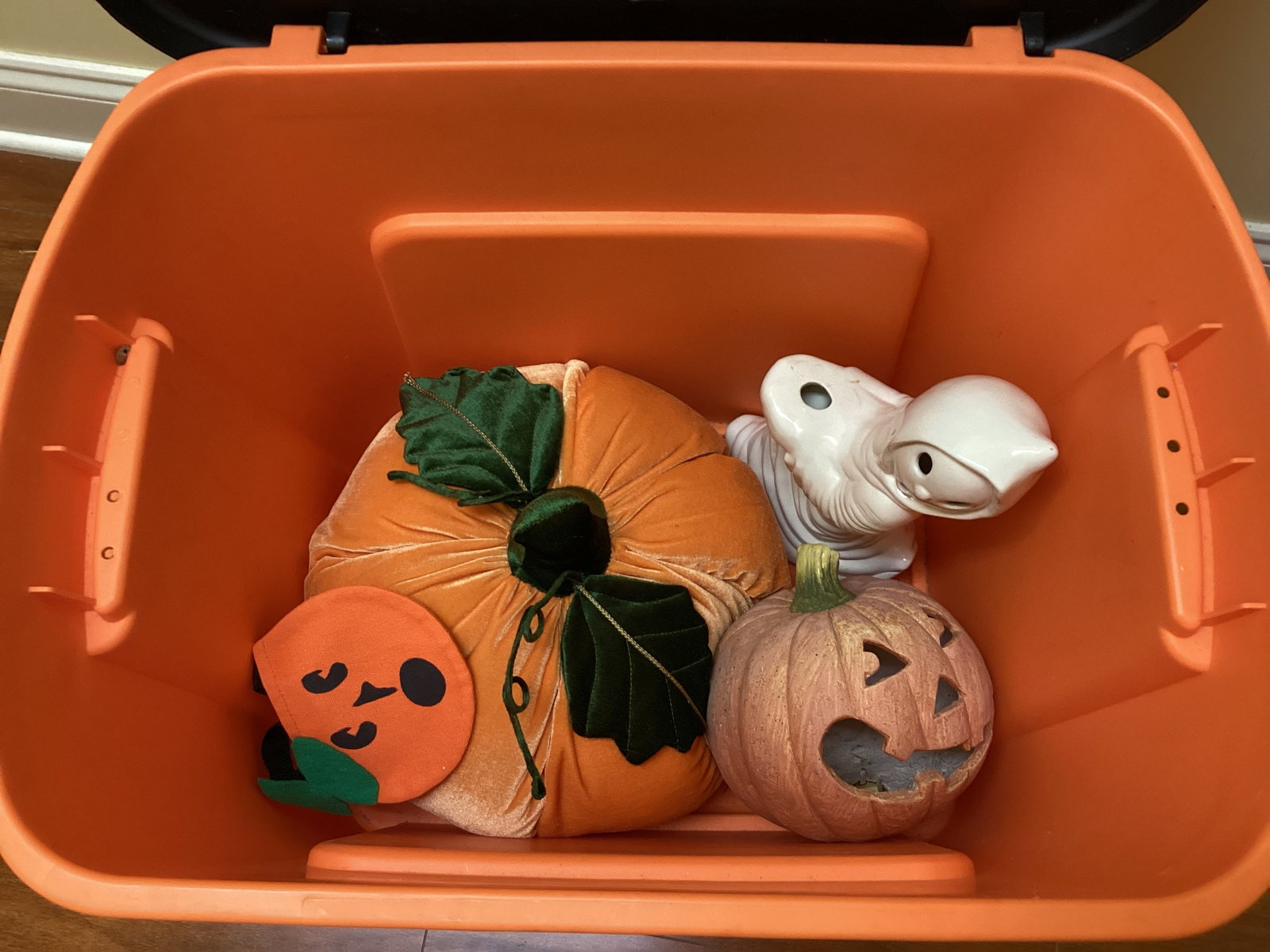 Tote of Halloween Decorations - 2