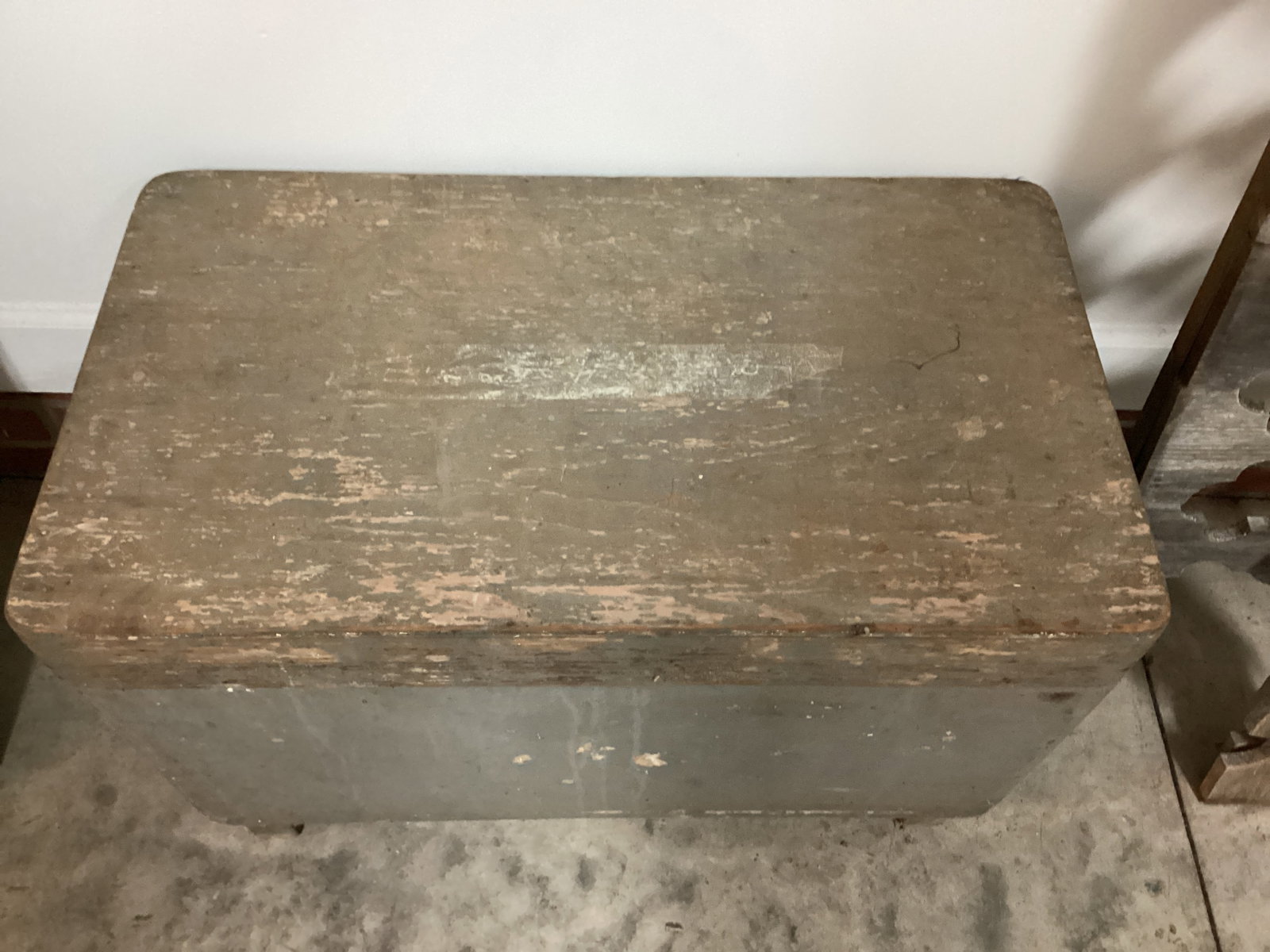 Antique Painted Wood Chest - 2
