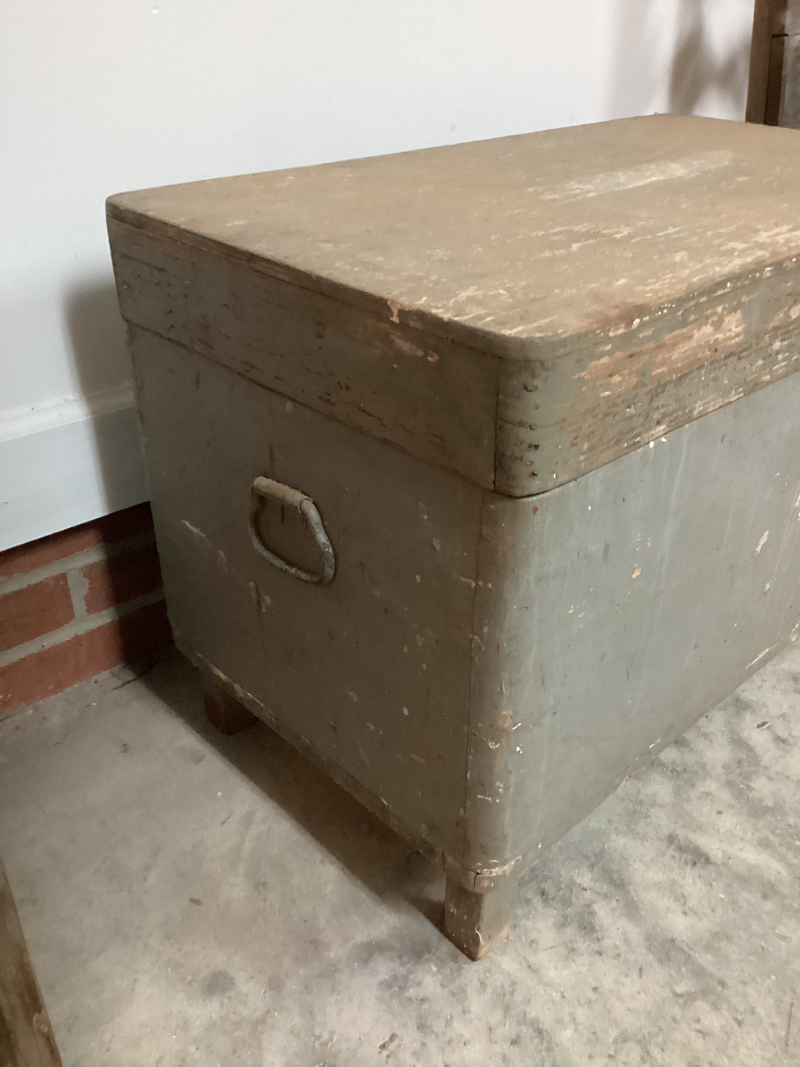 Antique Painted Wood Chest - 4
