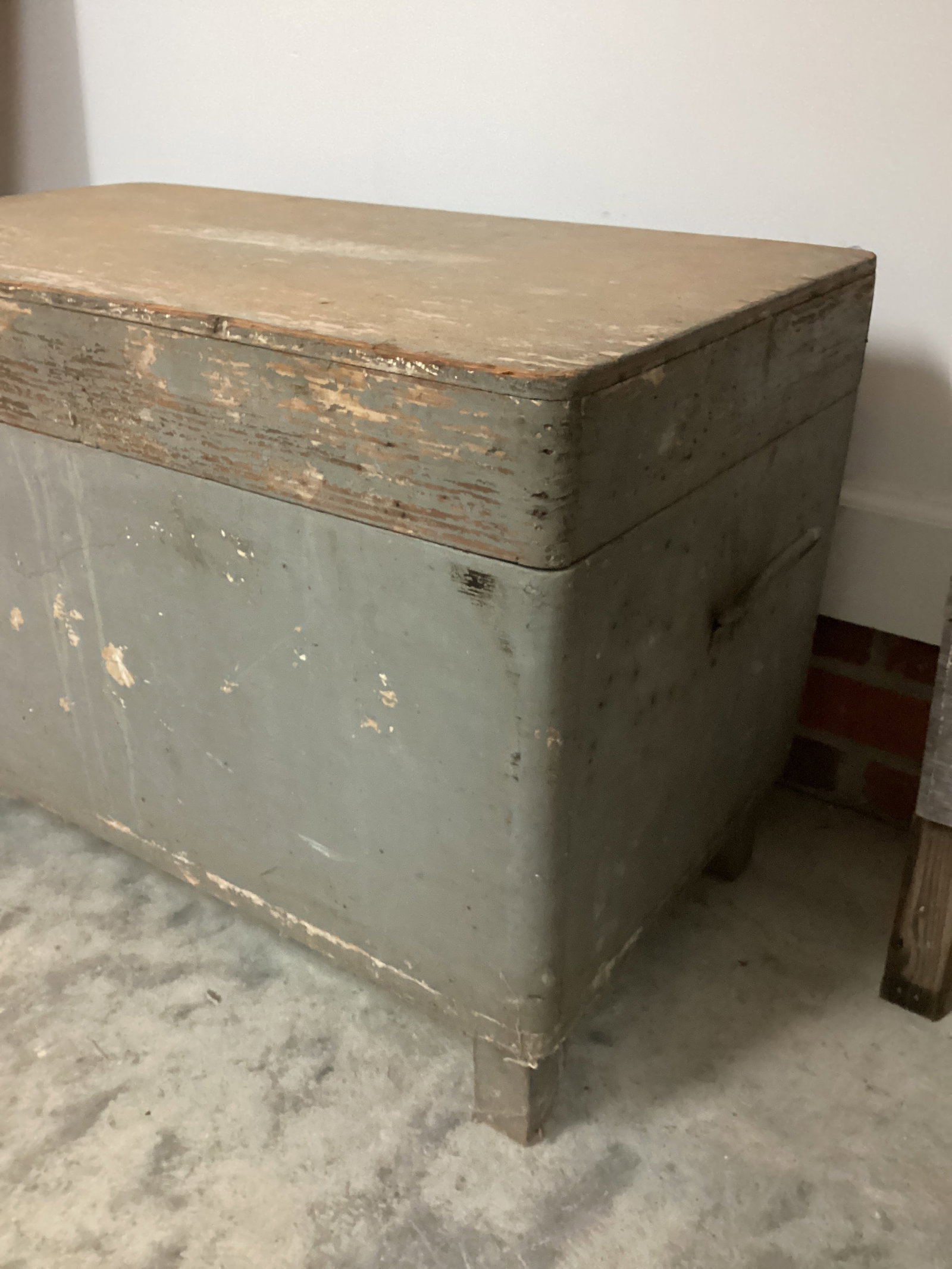 Antique Painted Wood Chest - 5