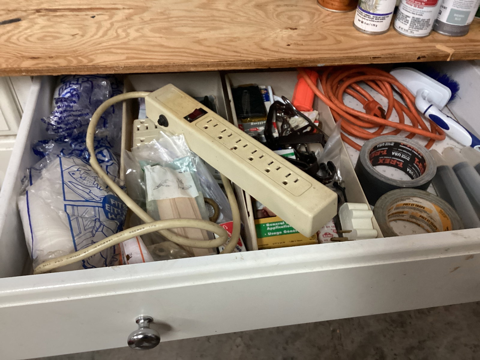 Two White Cabinets with Plywood Top - 4