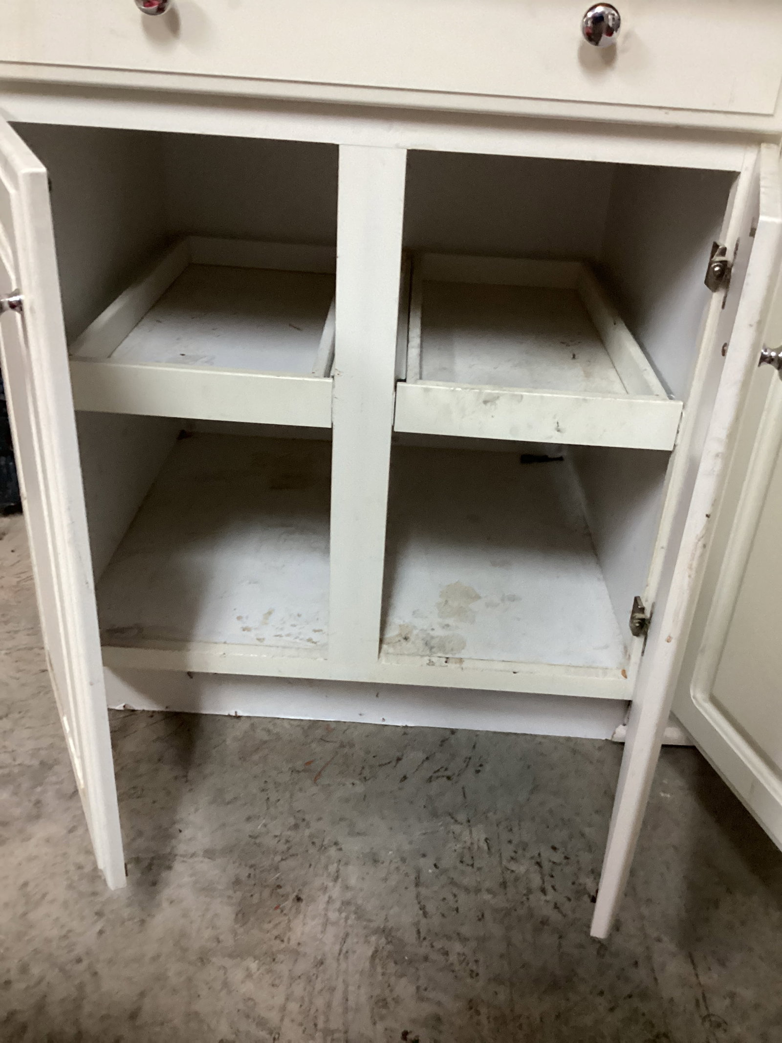 Two White Cabinets with Plywood Top - 5
