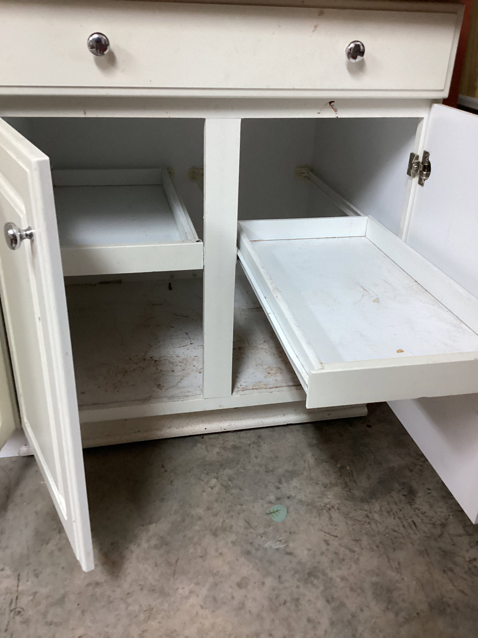 Two White Cabinets with Plywood Top - 6