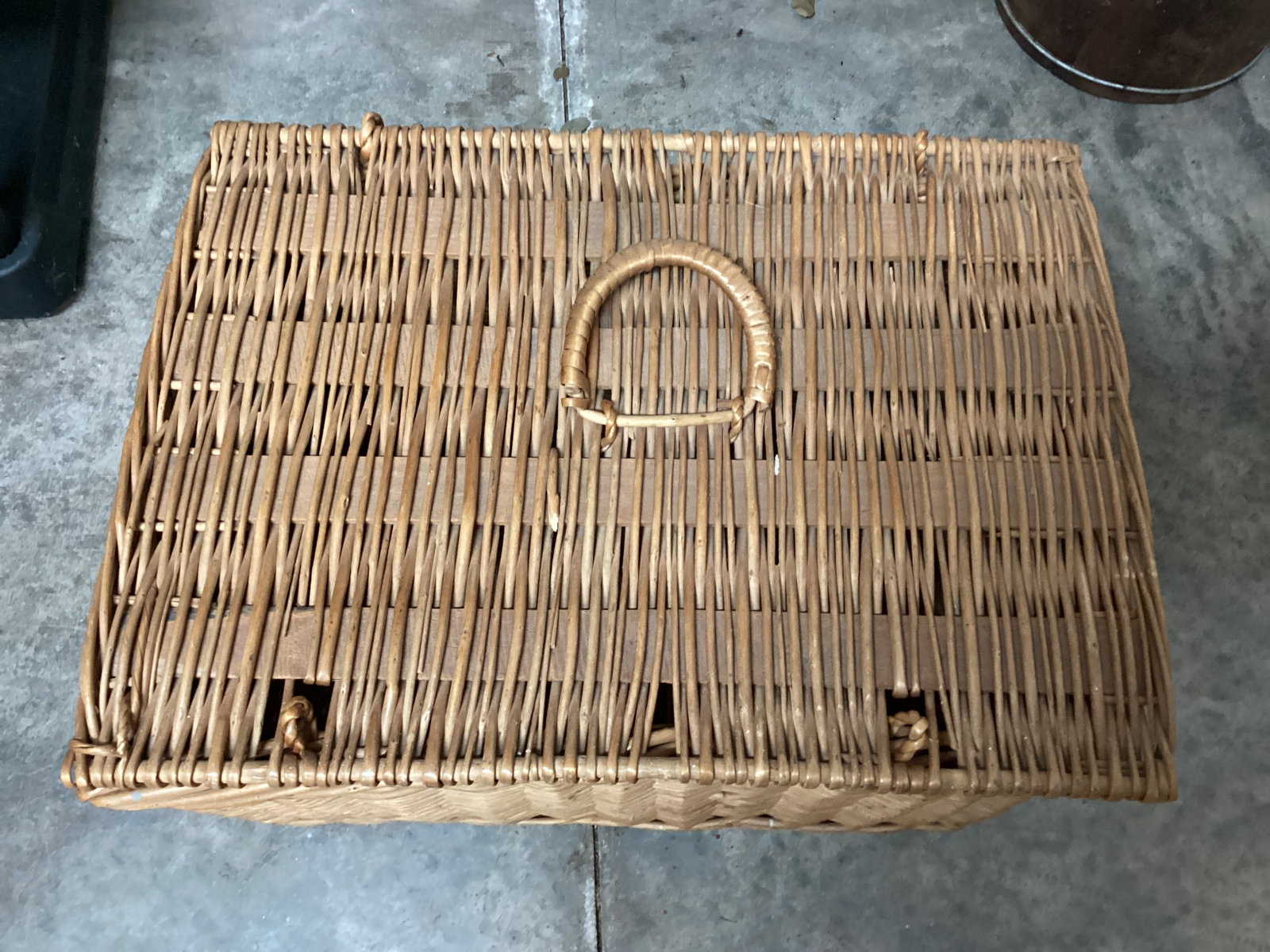 Wicker Basket with Hinged Lid - 2