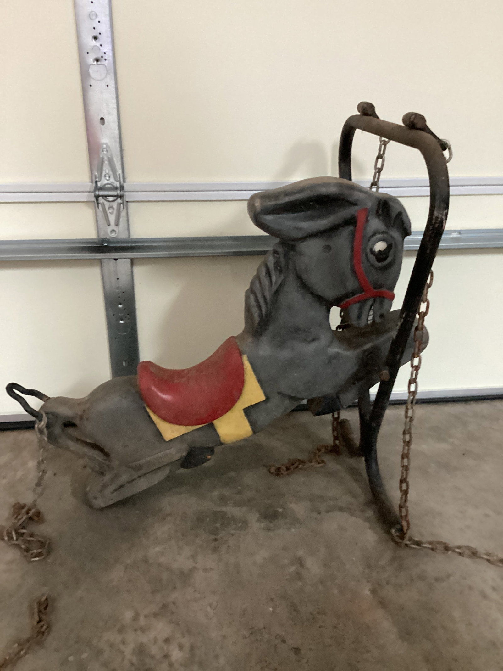 Saddle Mates Vintage Playground Donkey Swing: Game Time, Inc, Litchfield, MI, 29" long, shipping unavailable for this lot