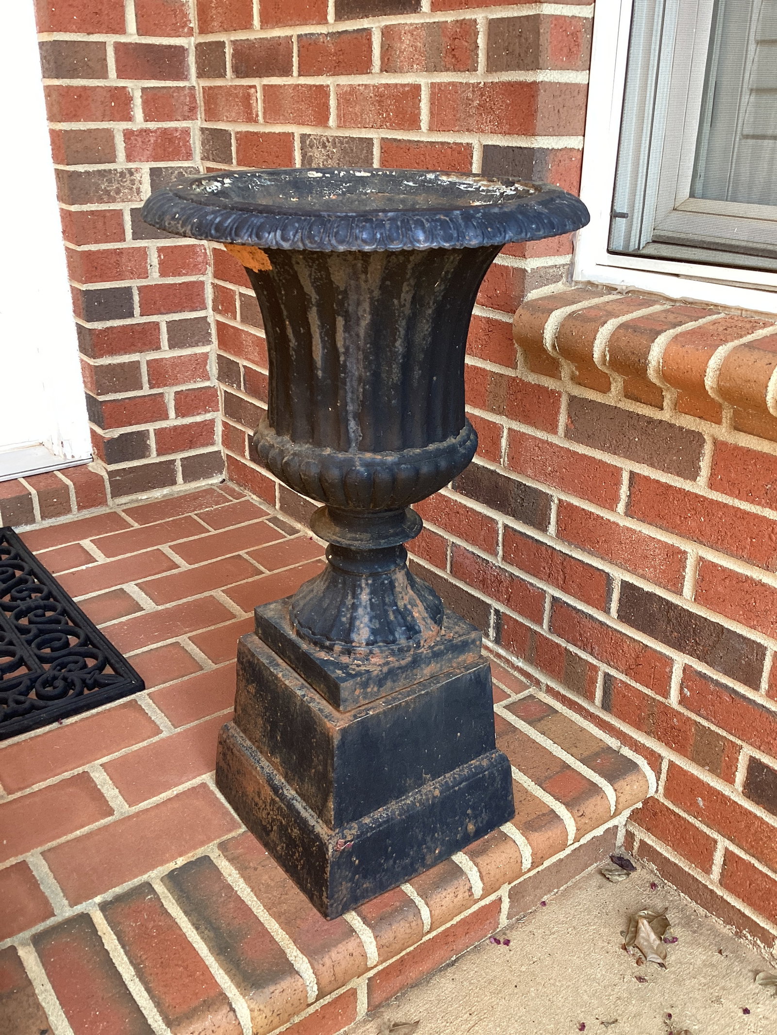 Pair of Metal Urn Planters with Stands - 2