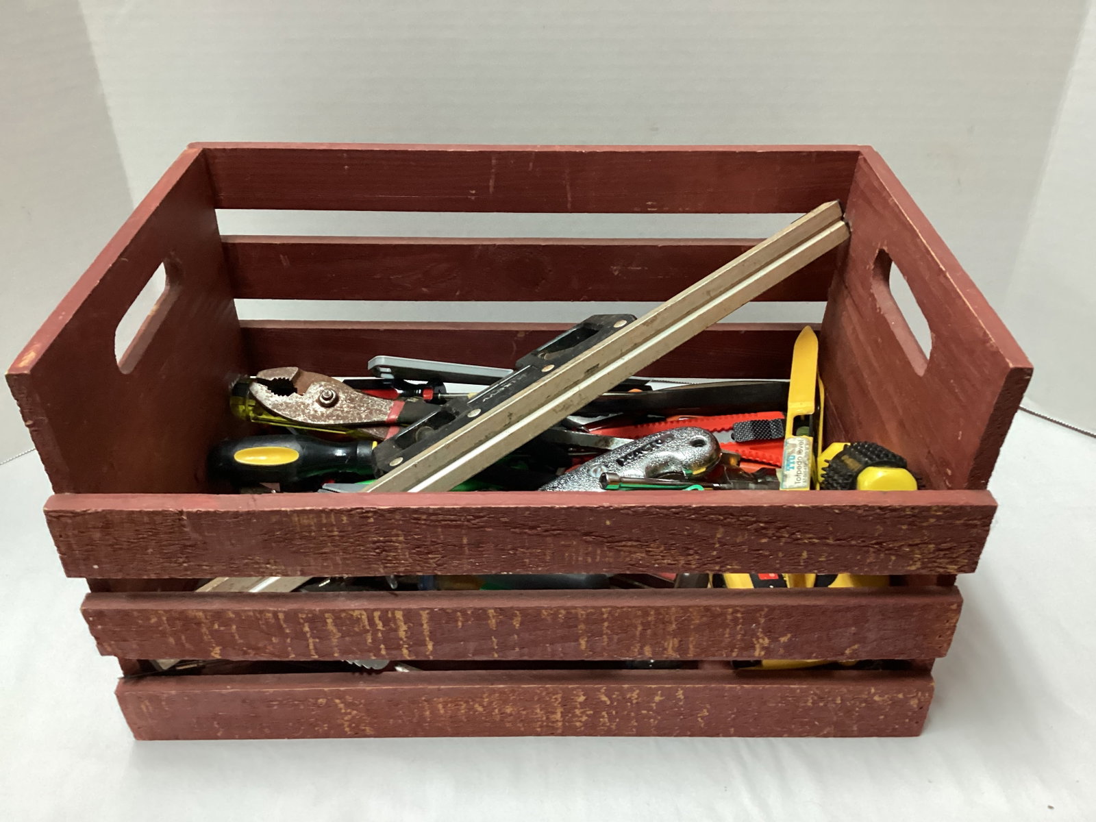 Wood Box with Hand Tools: shipping unavailable for this lot