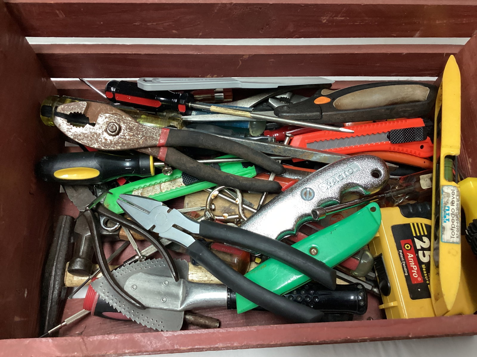 Wood Box with Hand Tools - 3
