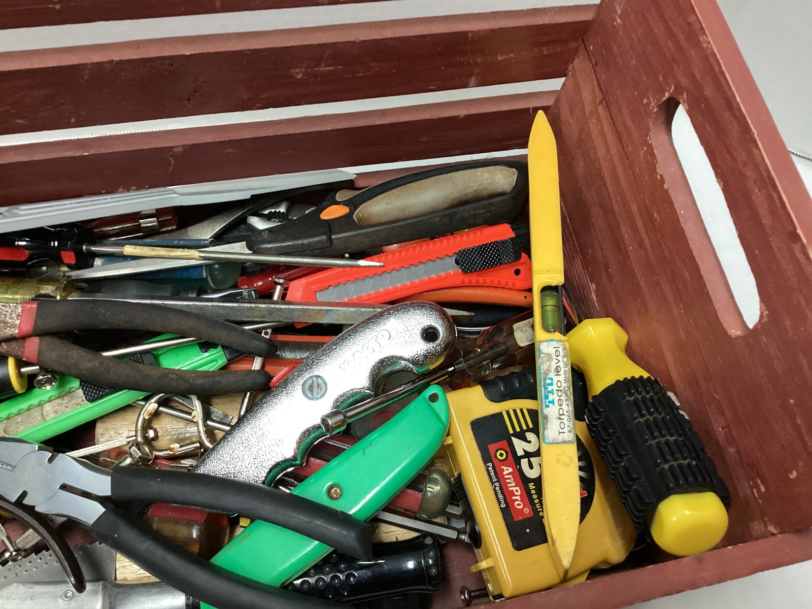 Wood Box with Hand Tools - 4