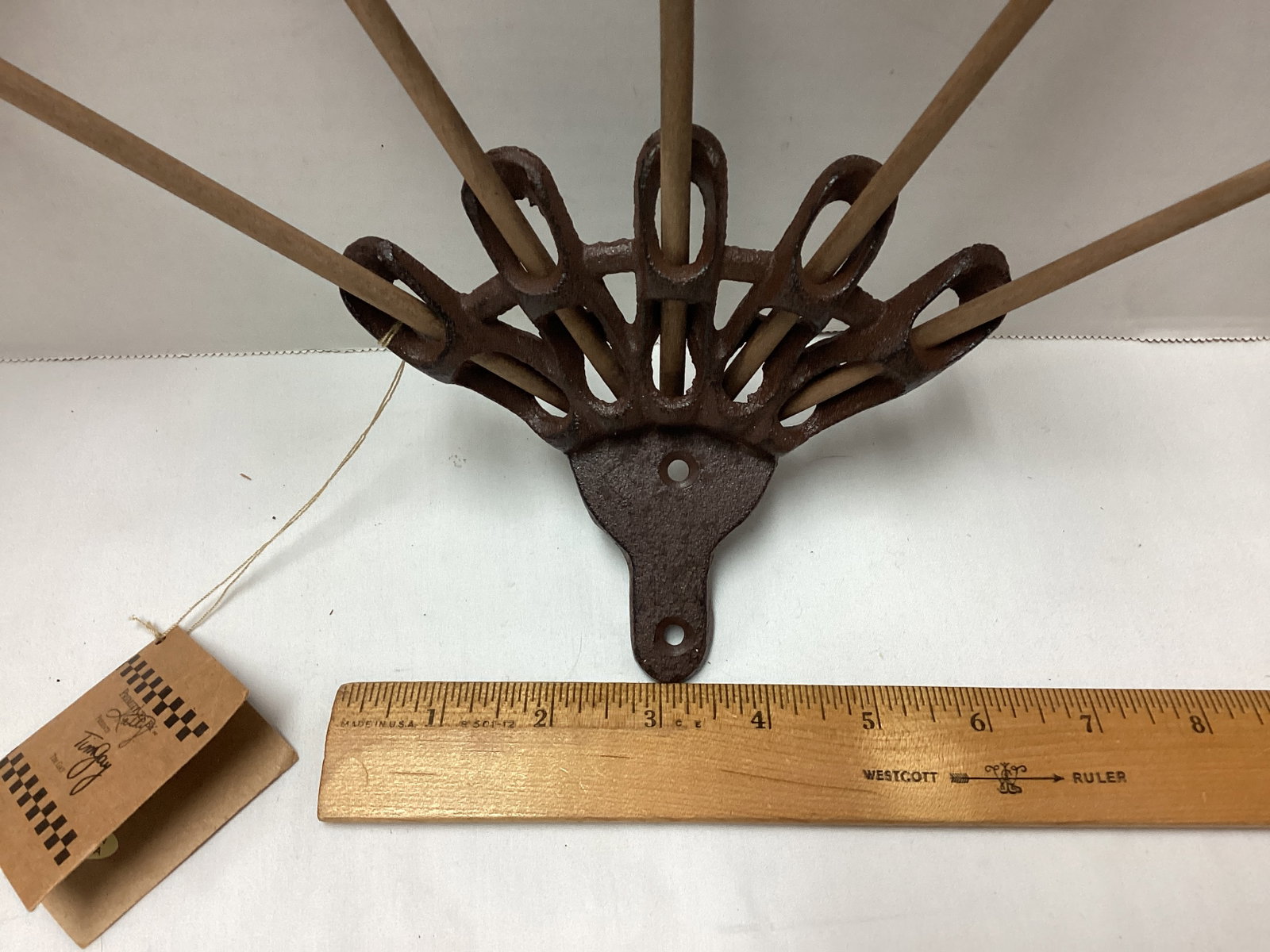 Cast Iron Flag Holder with Flags - 3
