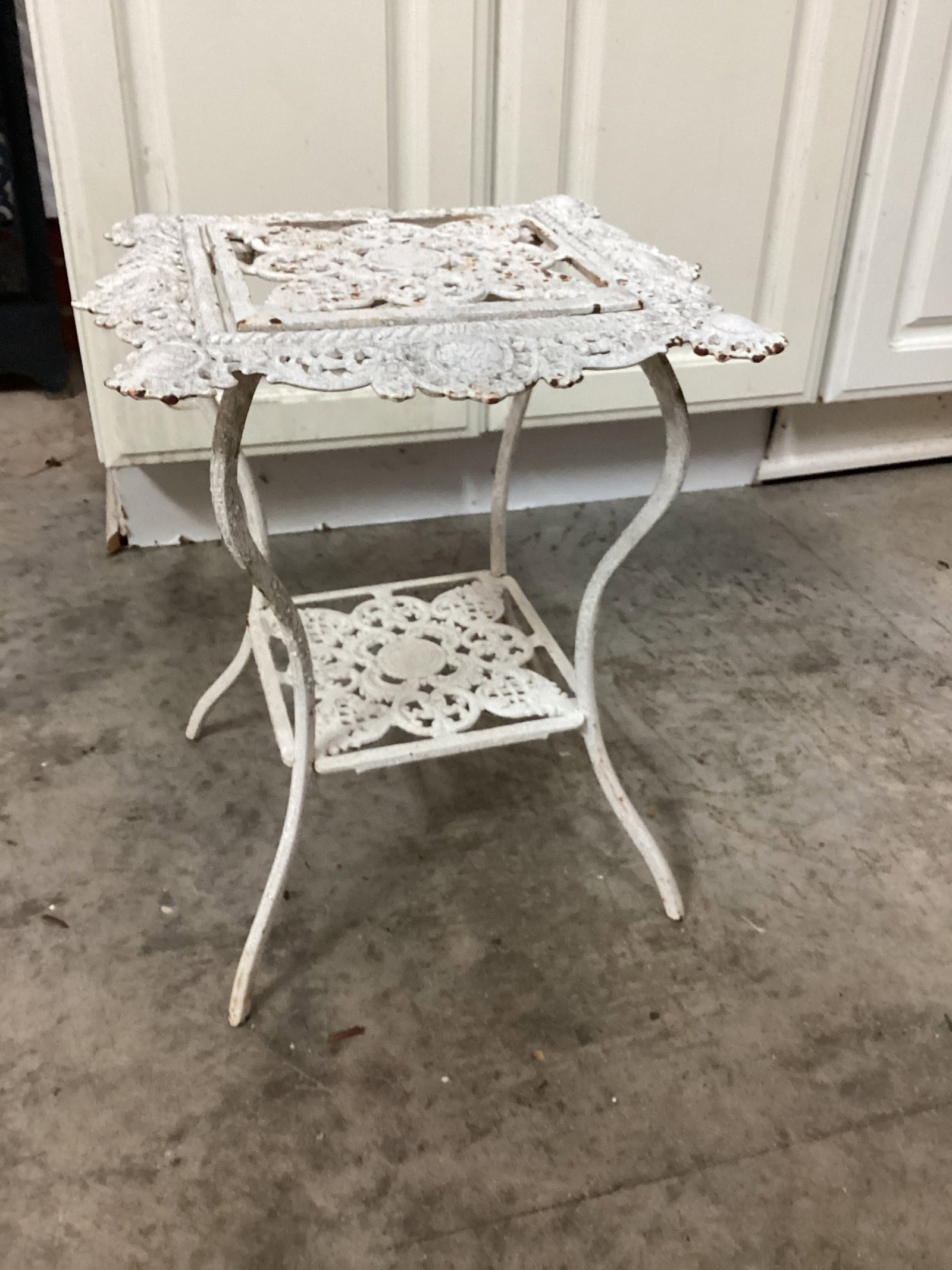 Metal Plant Stand: 13" square x 15" h, shipping unavailable for this lot
