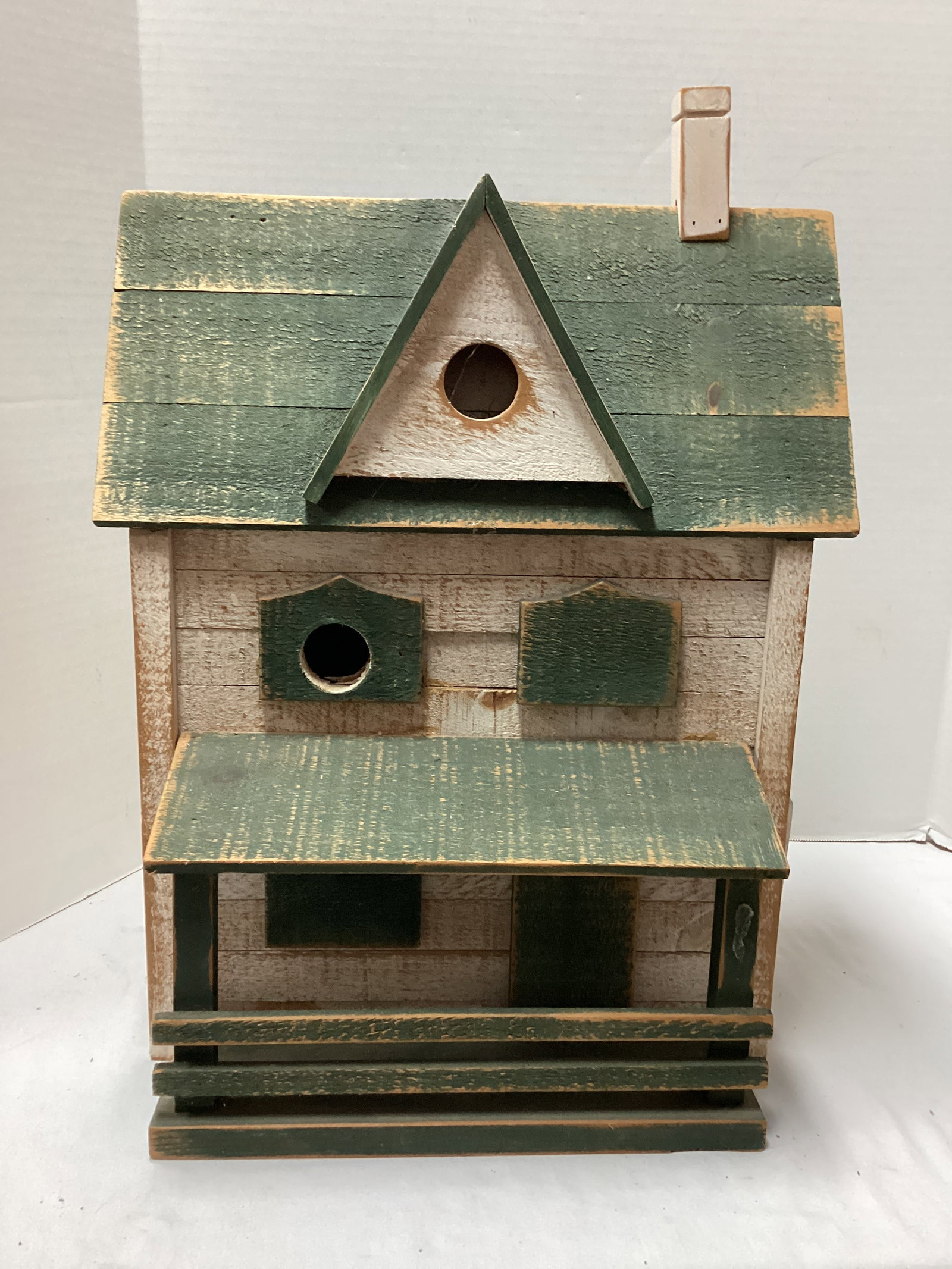 Wood Bird House: 15 3/4" w x 10 1/2" d x 22" h, shipping unavailable for this lot