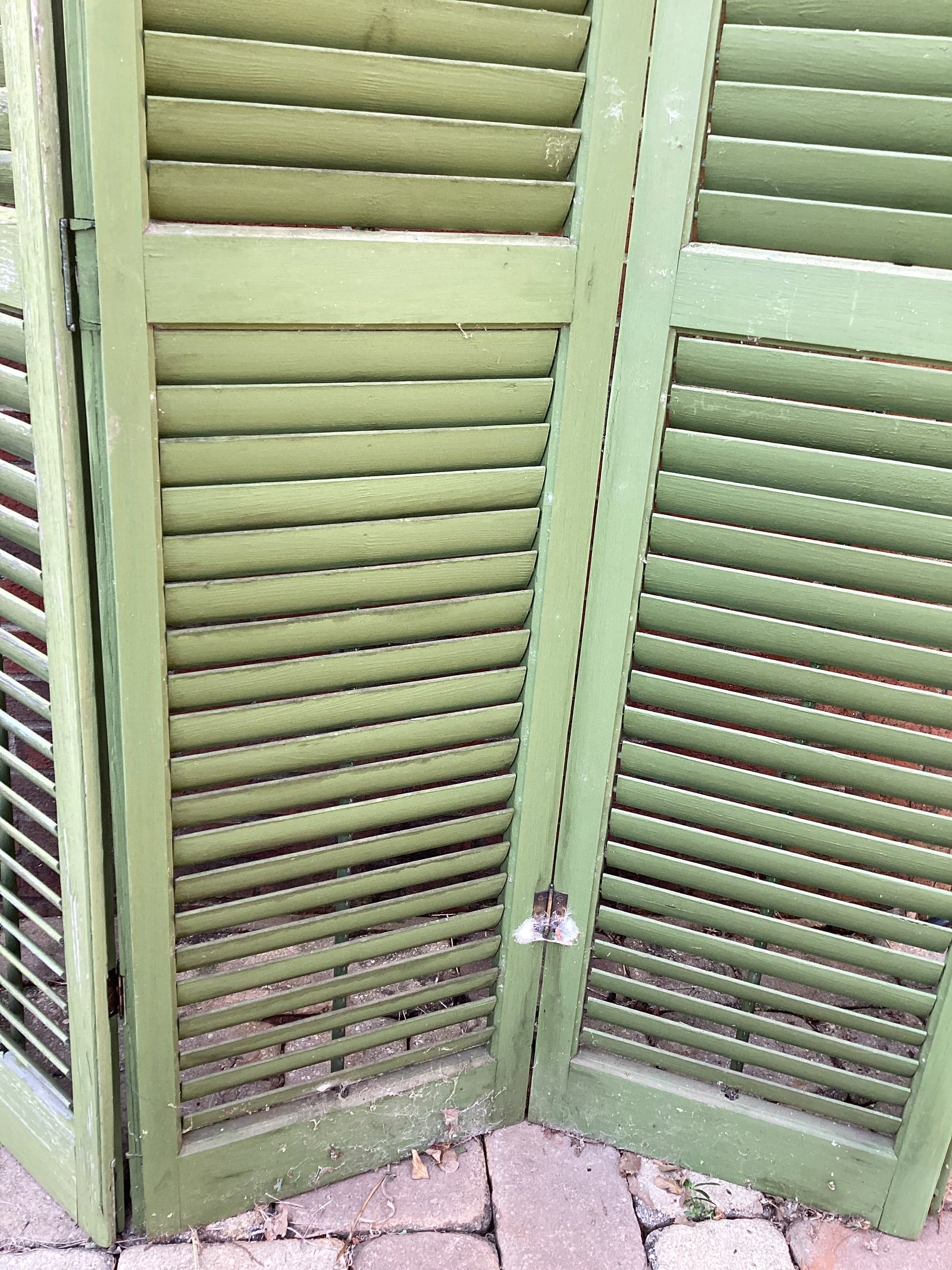 Four Panel Cypress Wood Shutter Screen - 4
