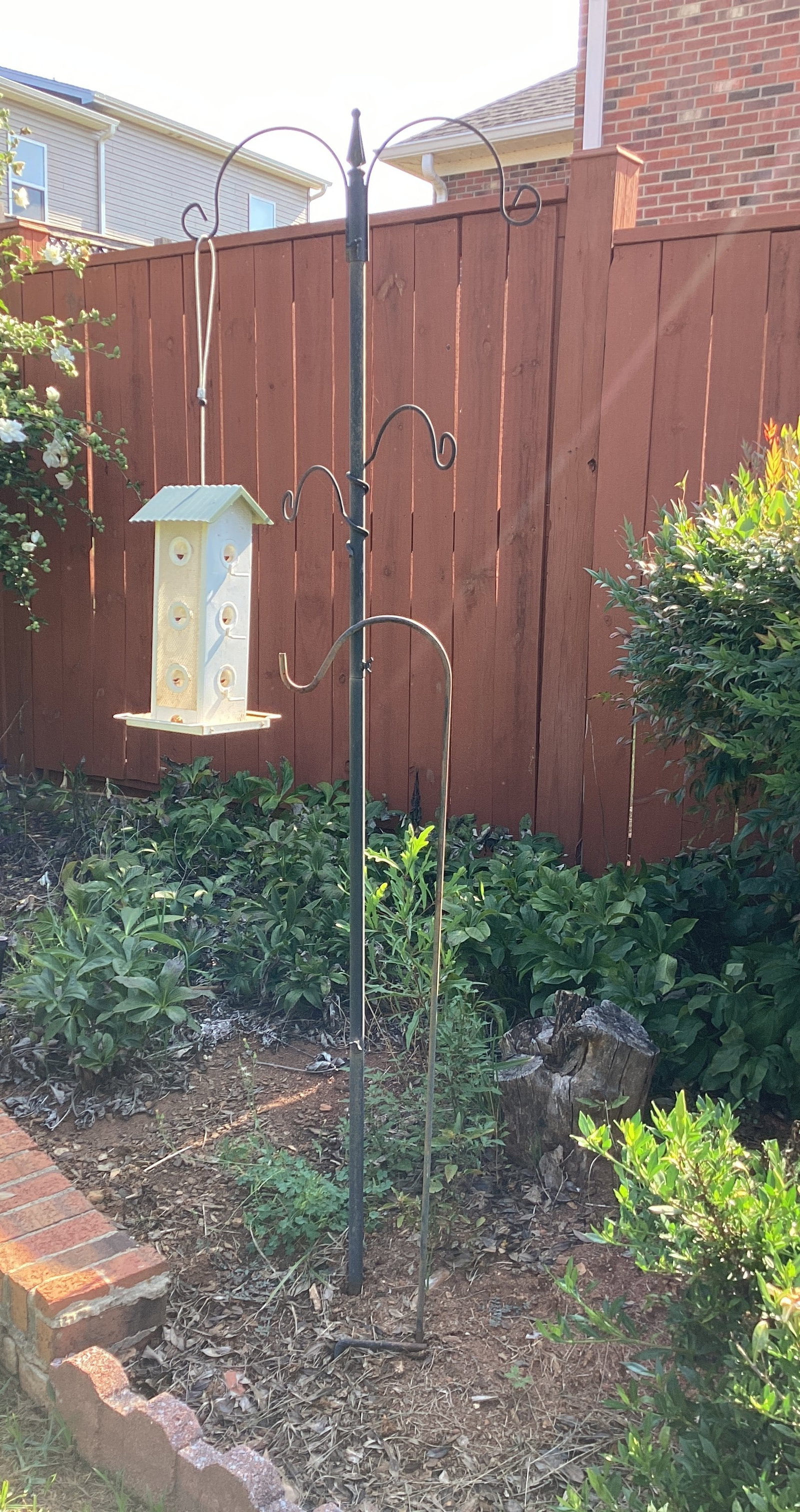 Two Shepherd Hooks and Bird Feeder: shipping unavailable for this lot