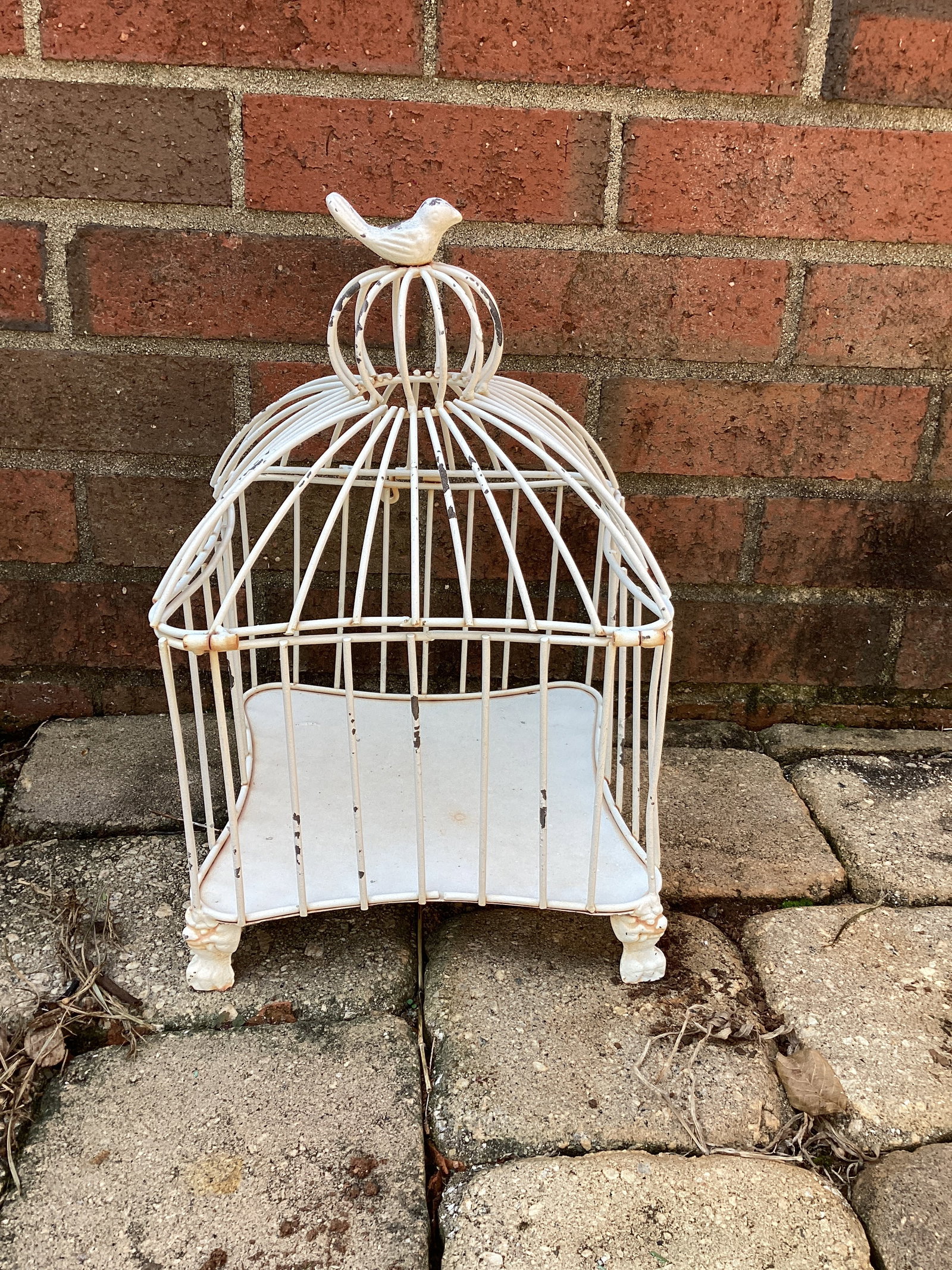 Metal Decorative Birdcage: weathered, 12 1/2" h