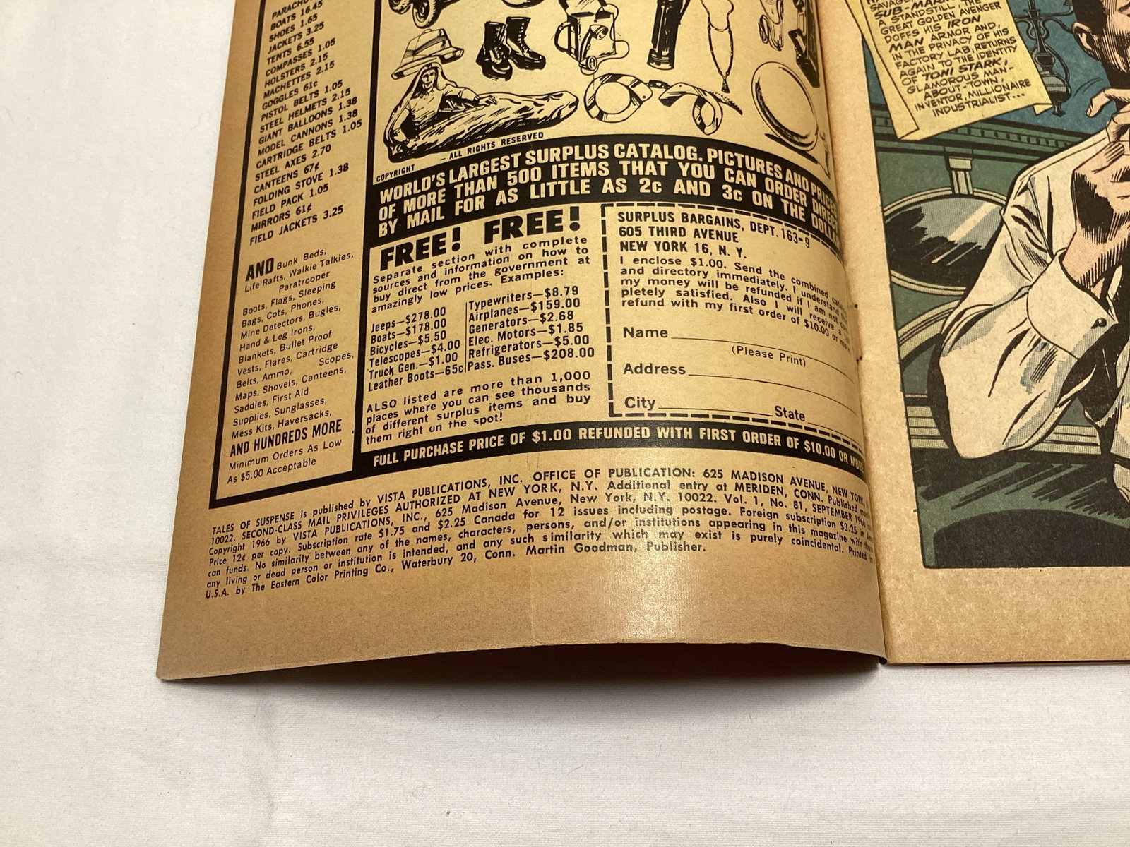 Tales of Suspense 81 Marvel Captain America Iron Man Comic Book - 7