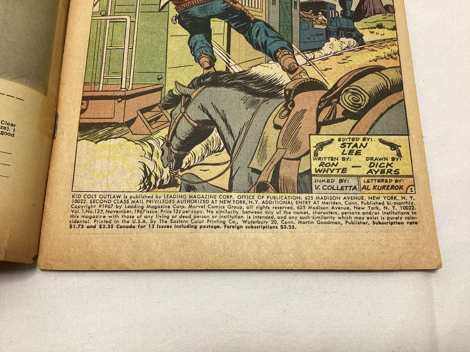 Kid Colt Outlaw 137 Marvel Western Comic Book - 7