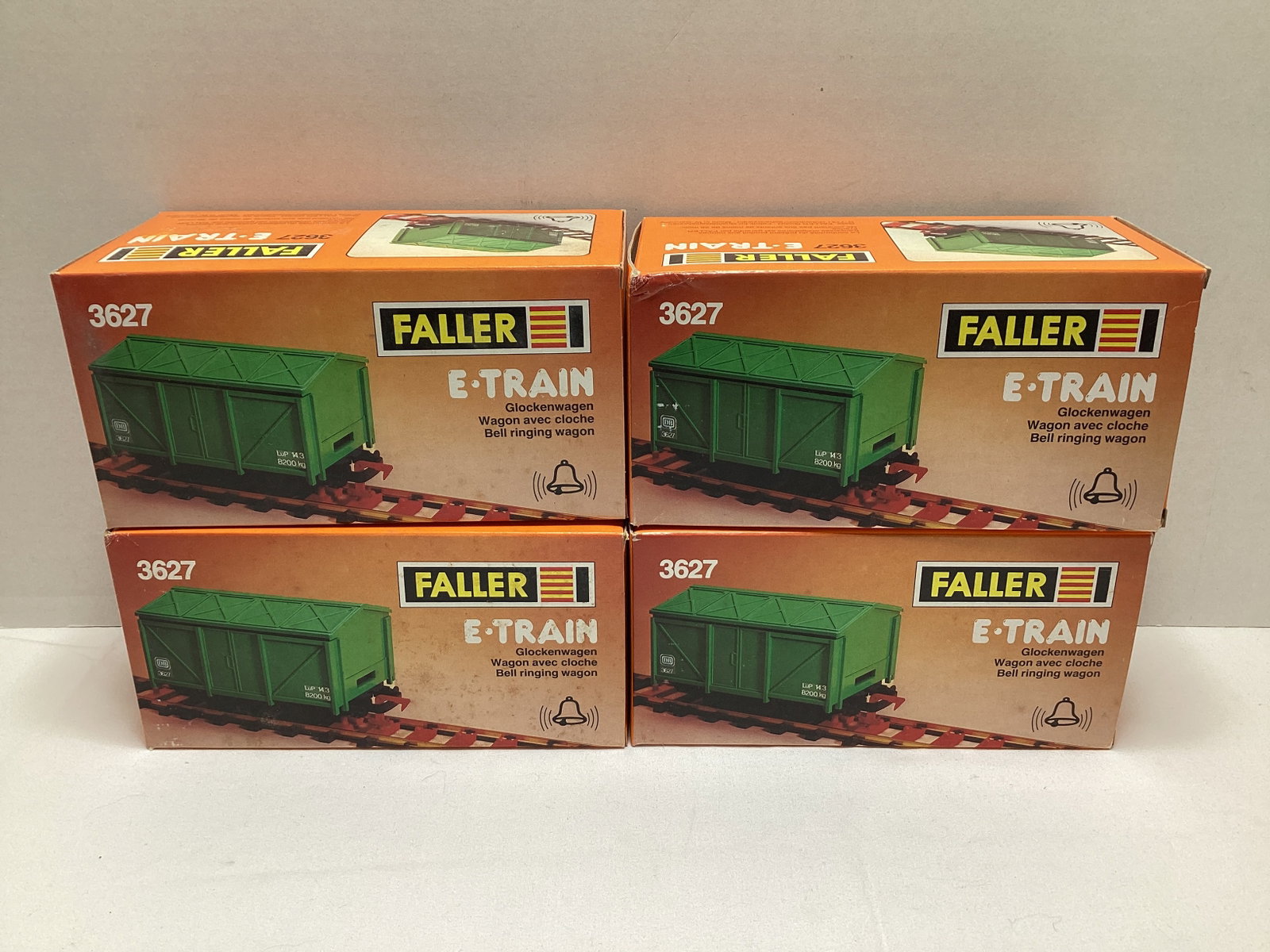 Four Faller E-Train 3627 Bell Ringing Wagons: made in West Germany