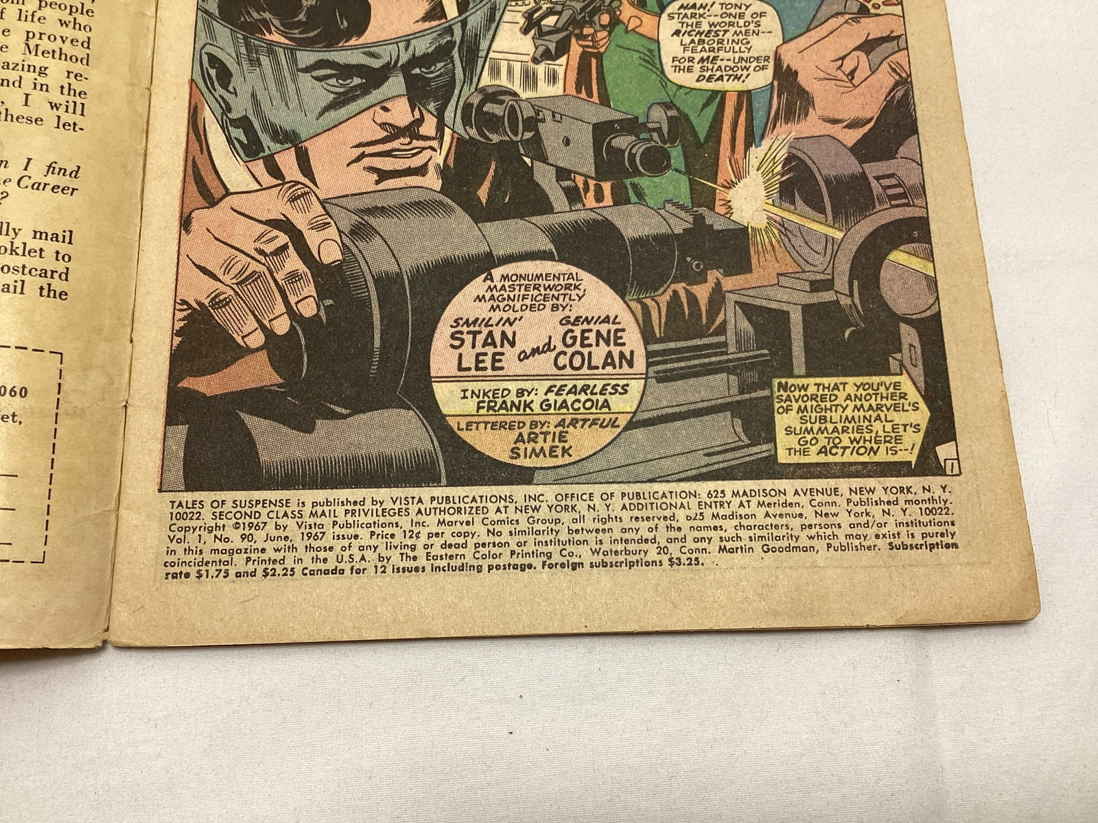 Tales of Suspense 90 Marvel Captain America Iron Man Comic Book - 7