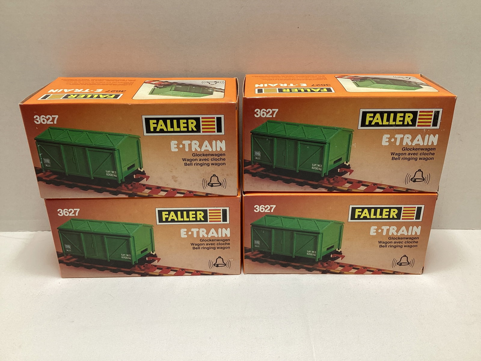 Four Faller E-Train 3627 Bell Ringing Wagons: made in West Germany