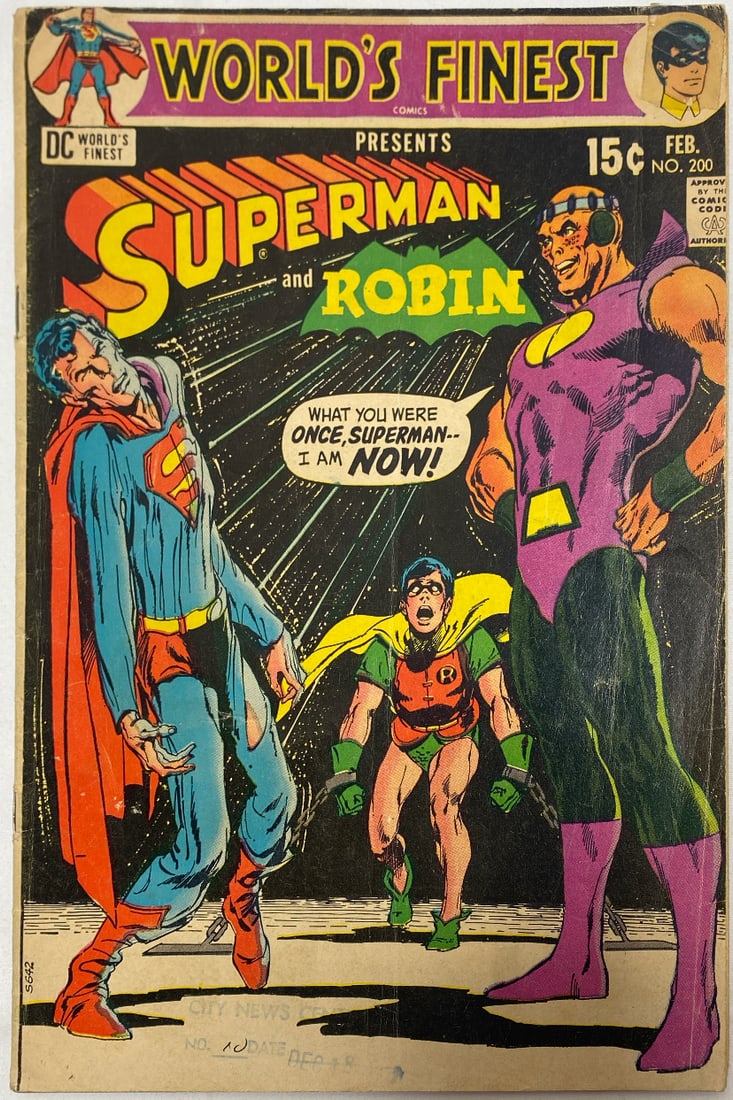 Worlds Finest Comics 200 DC Superman Robin Comic Book: 1971