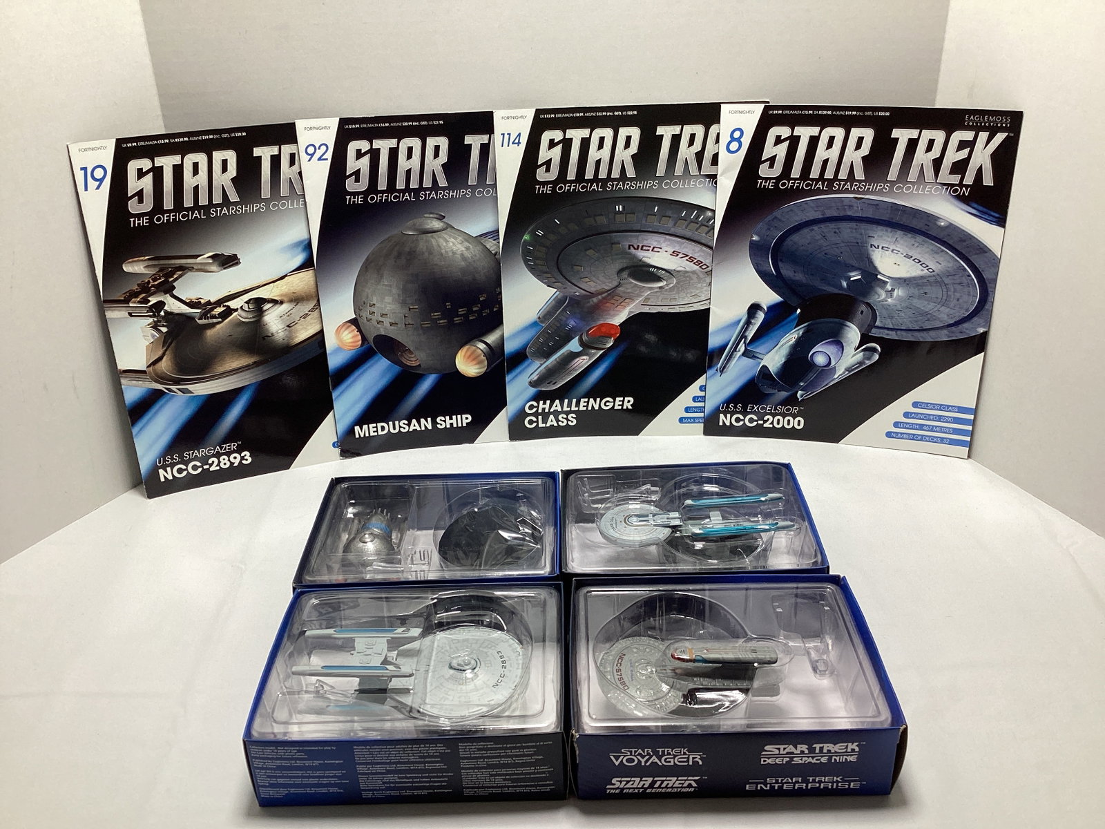 Four Eaglemoss Star Trek Diecast Starships with Magazines (1 of 7)