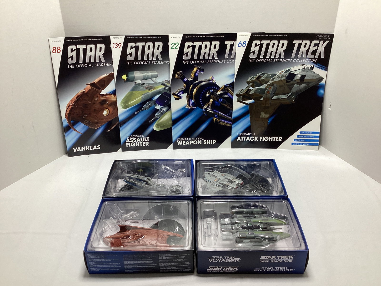 Four Eaglemoss Star Trek Diecast Starships with Magazines (1 of 7)