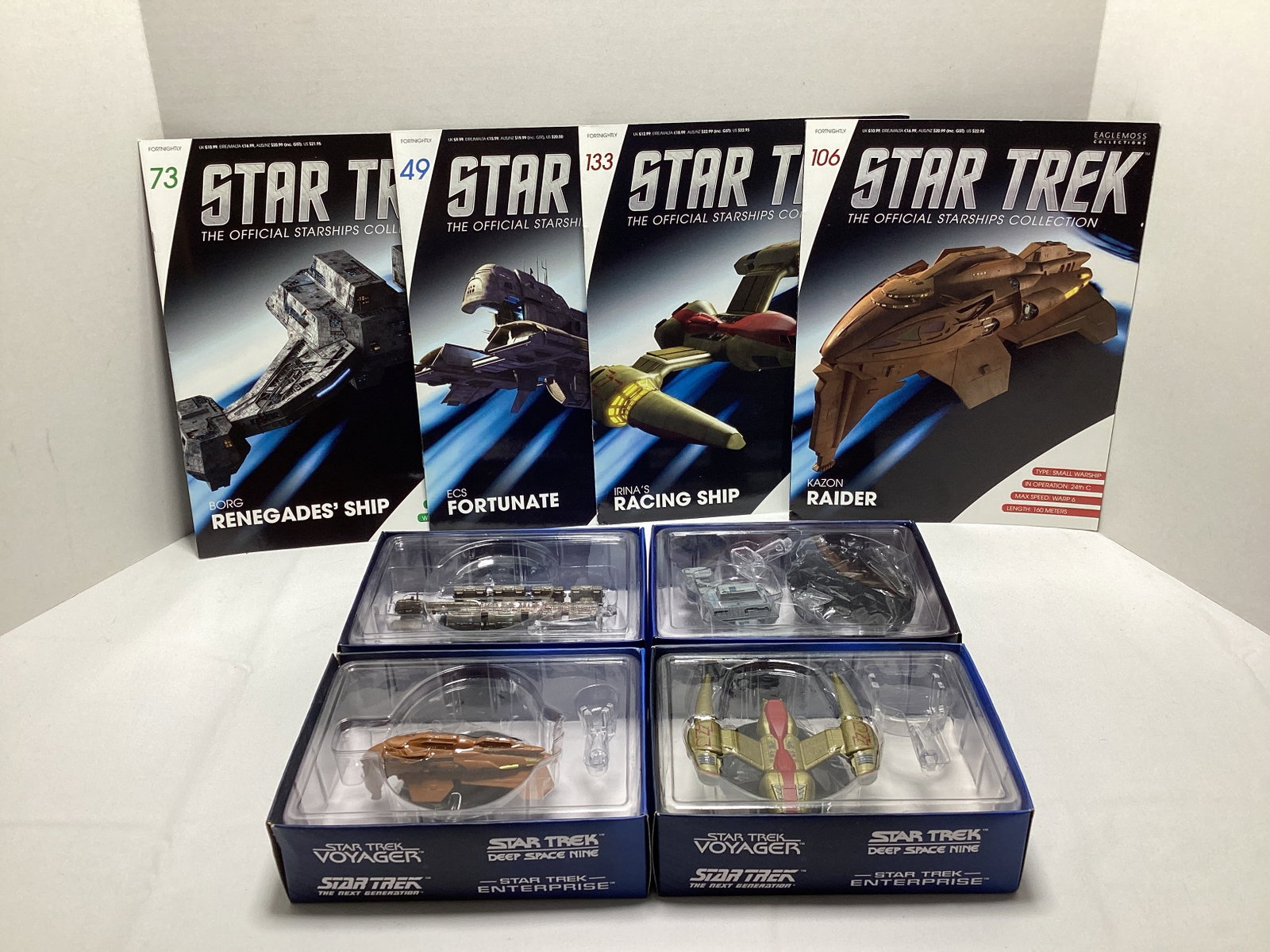 Four Eaglemoss Star Trek Diecast Starships with Magazines (1 of 7)