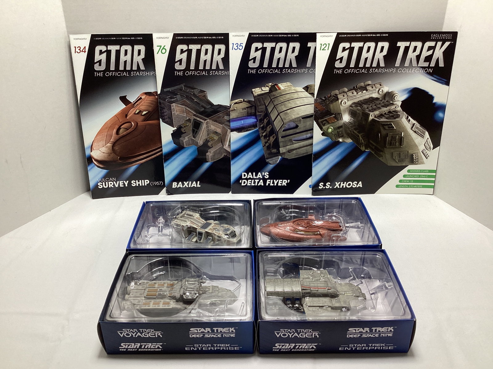 Four Eaglemoss Star Trek Diecast Starships with Magazines (1 of 7)