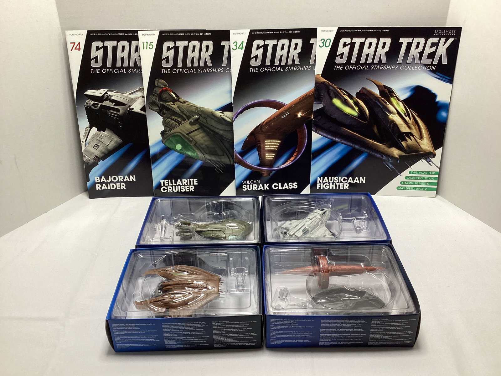 Four Eaglemoss Star Trek Diecast Starships with Magazines (1 of 7)