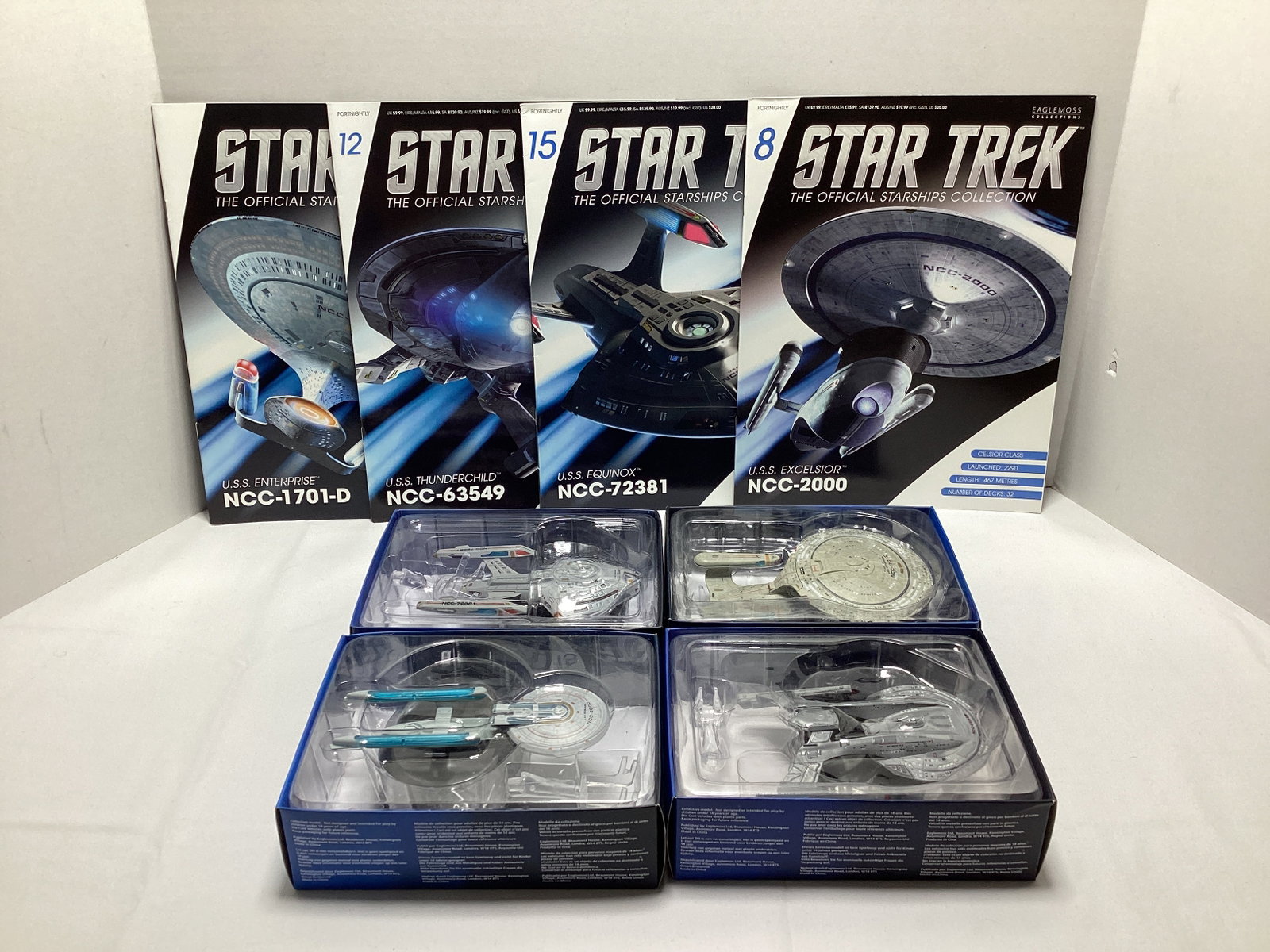 Four Eaglemoss Star Trek Diecast Starships with Magazines (1 of 7)