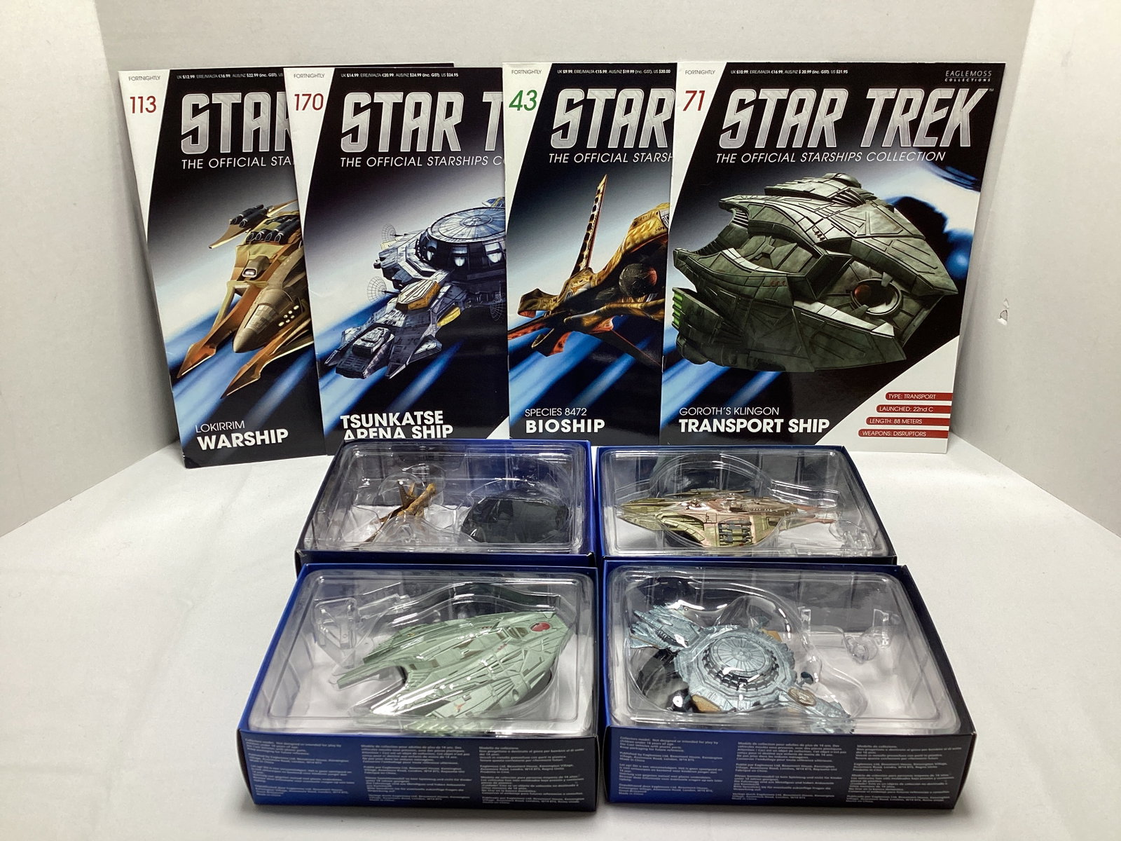 Four Eaglemoss Star Trek Diecast Starships with Magazines (1 of 7)