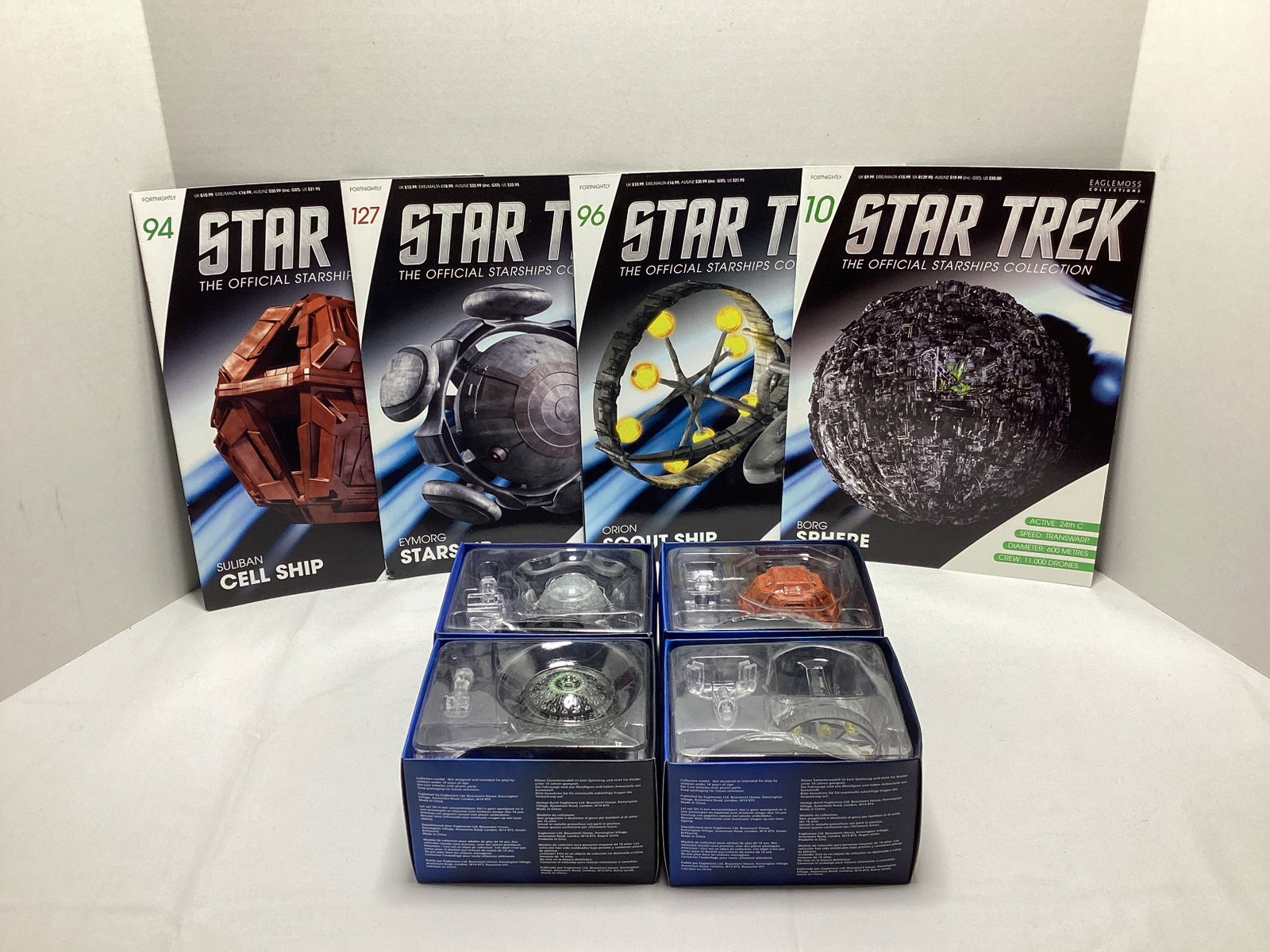 Four Eaglemoss Star Trek Diecast Starships with Magazines (1 of 7)