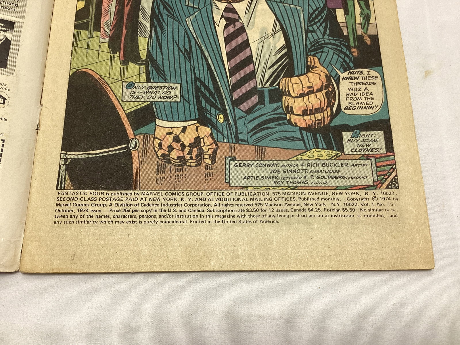 Fantastic Four 151 Marvel Comic Book - 7