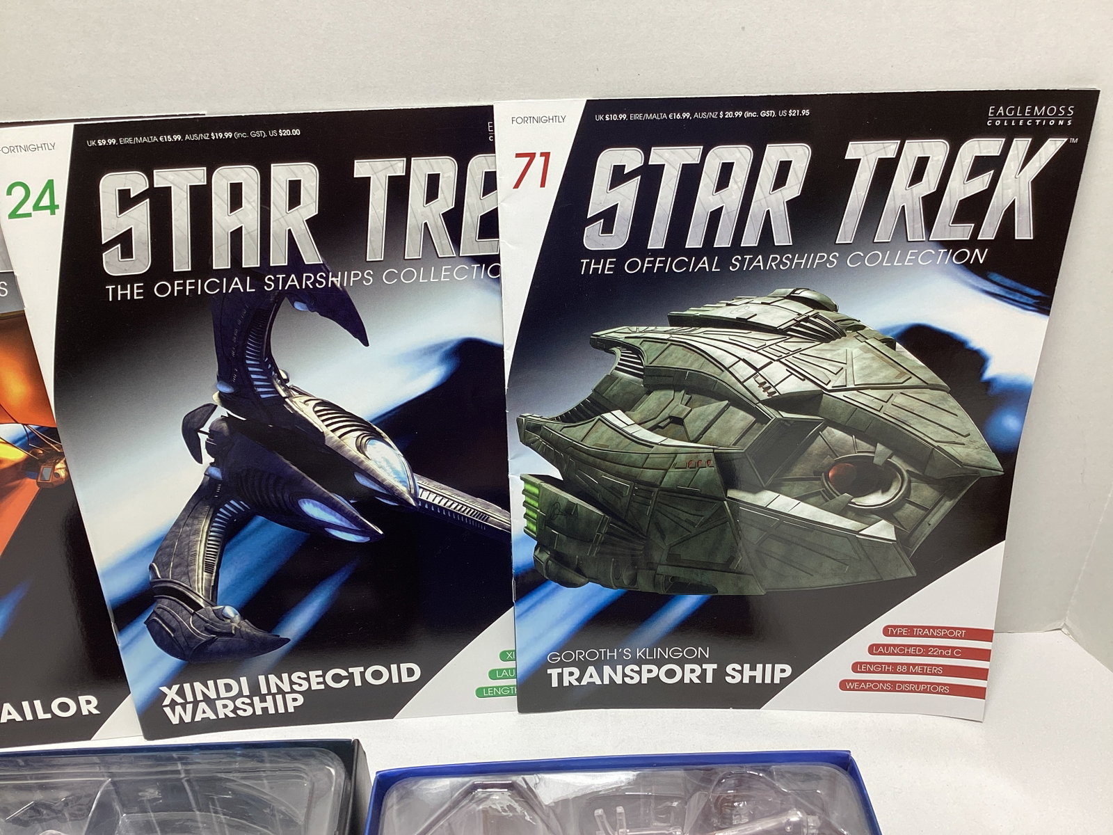 Three Eaglemoss Star Trek Diecast Starships with Magazines - 2