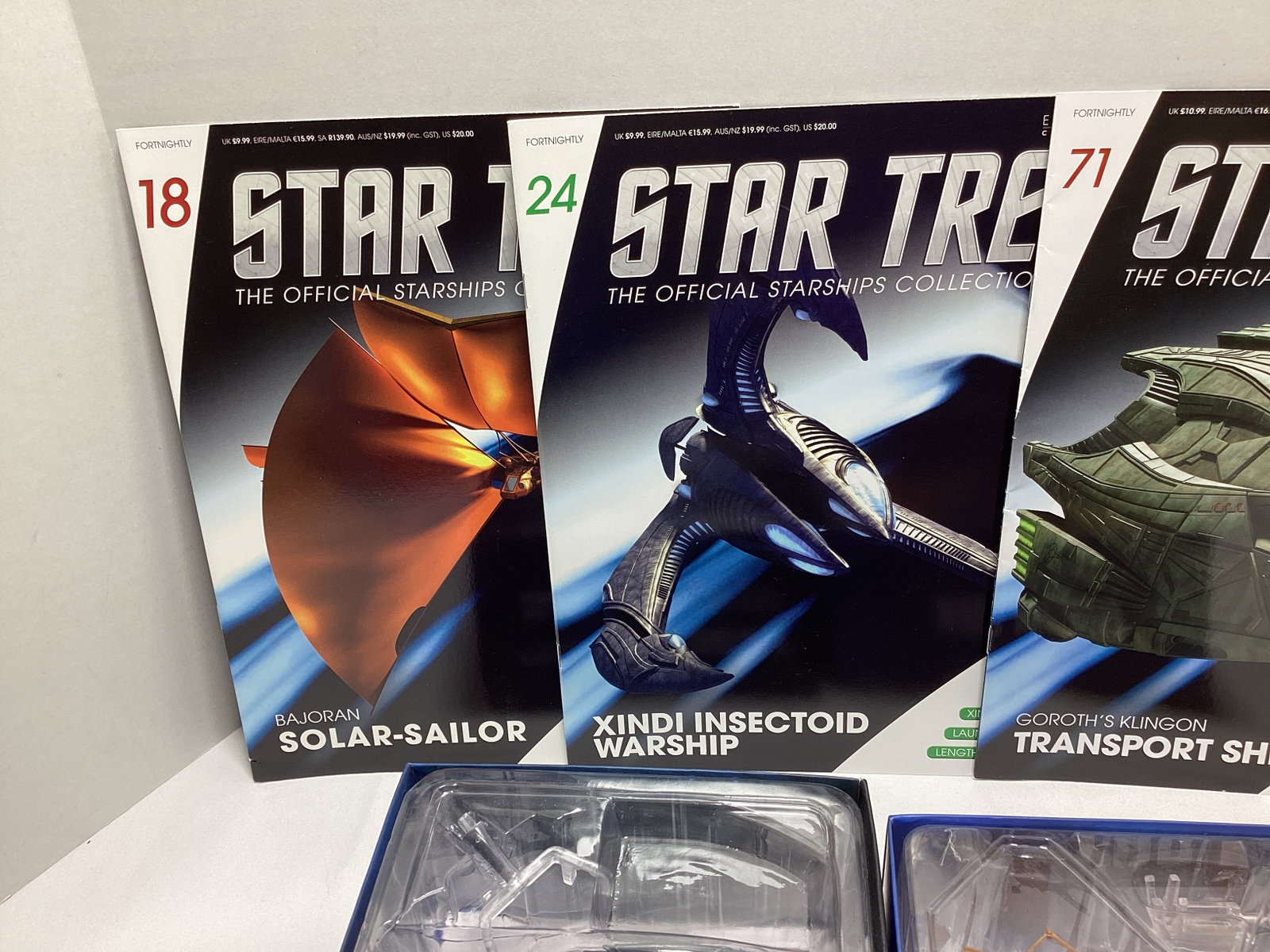 Three Eaglemoss Star Trek Diecast Starships with Magazines - 3