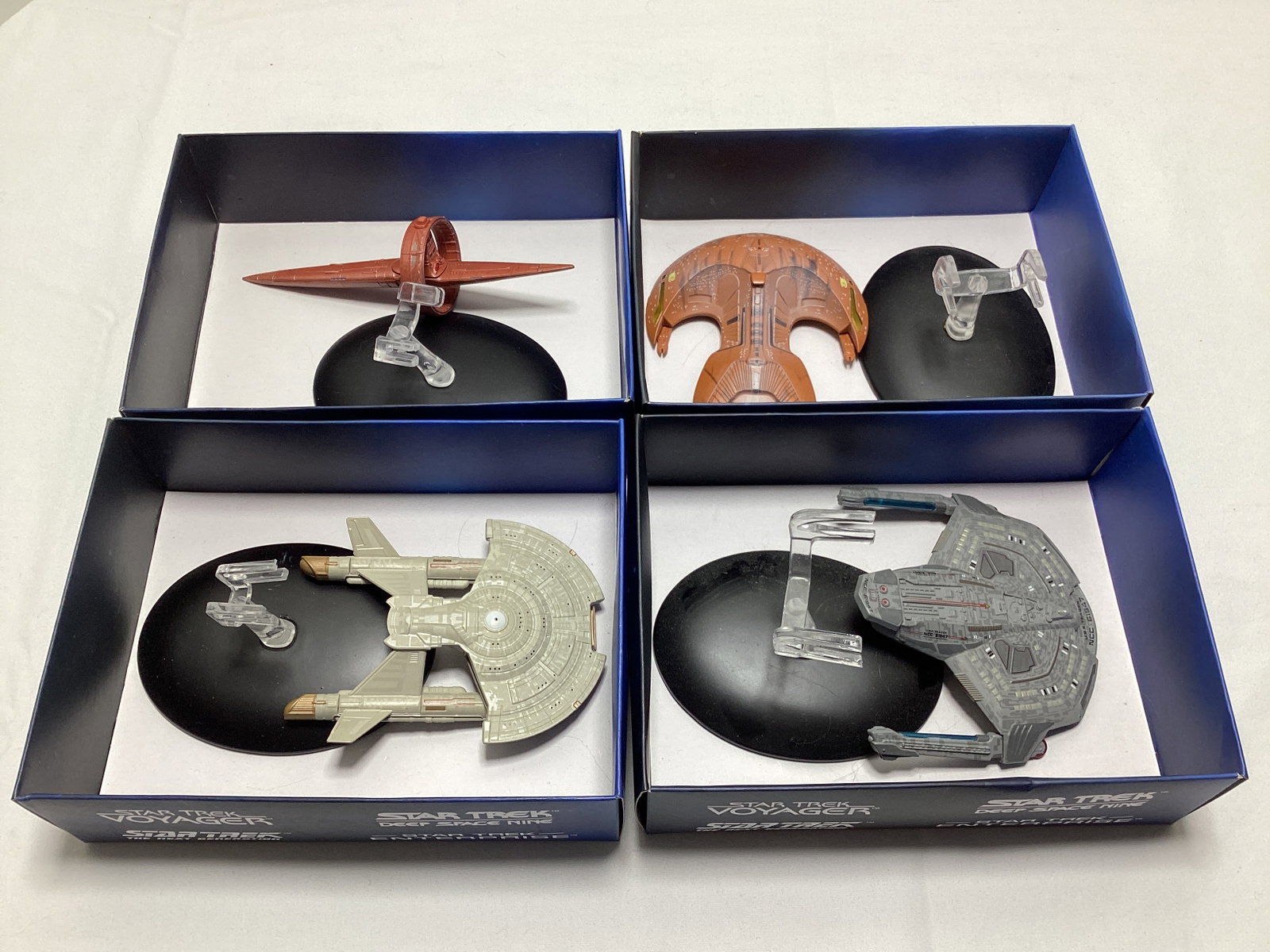 Four Eaglemoss Star Trek Diecast Starships: not new, may have some finish wear or damages, preview or see all photos, Saber Class, Ferengi Marauder, Surak Class, The Intrepid