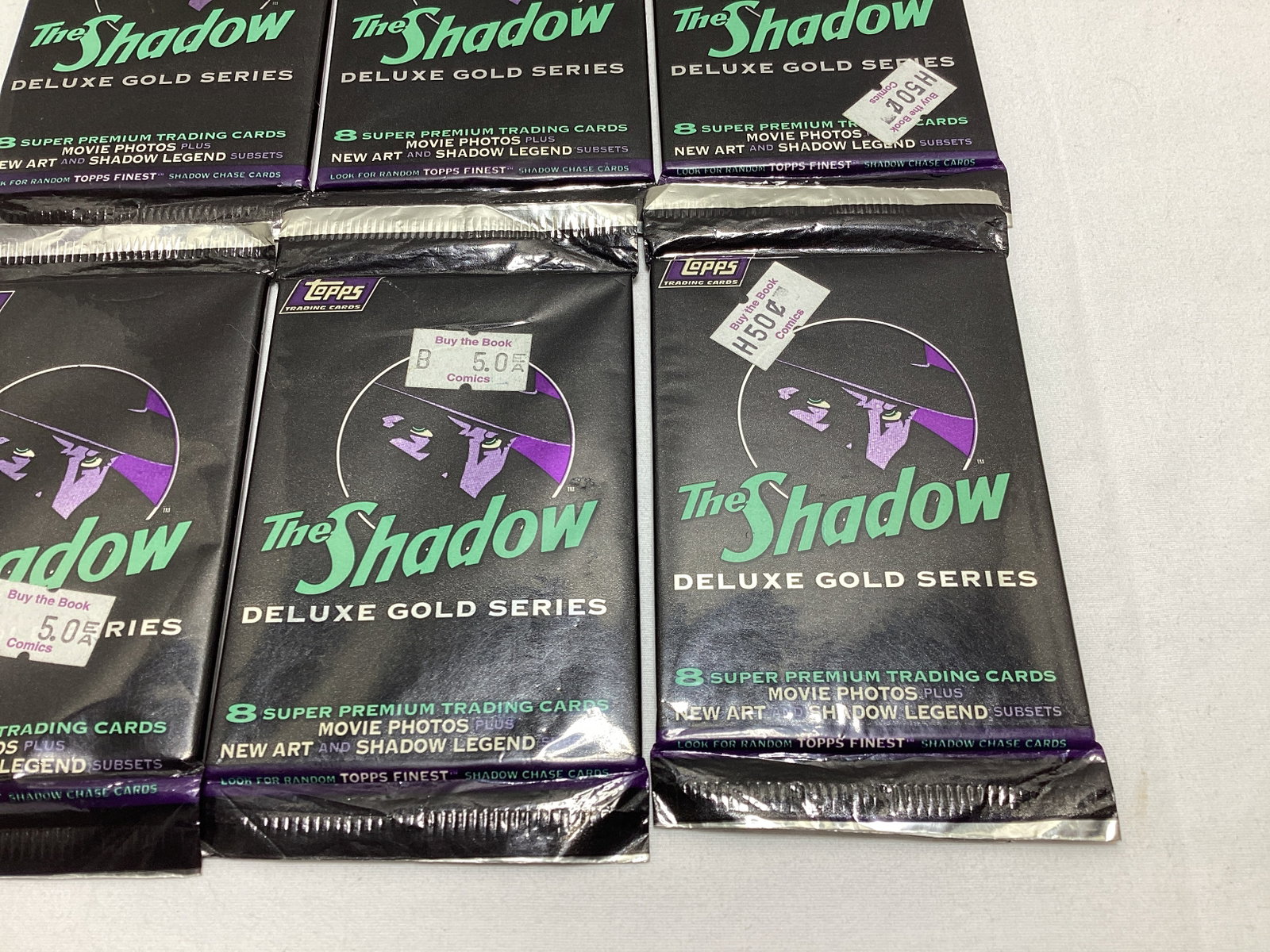 Six Sealed Topps The Shadow Deluxe Gold Series Trading Card Packs - 2