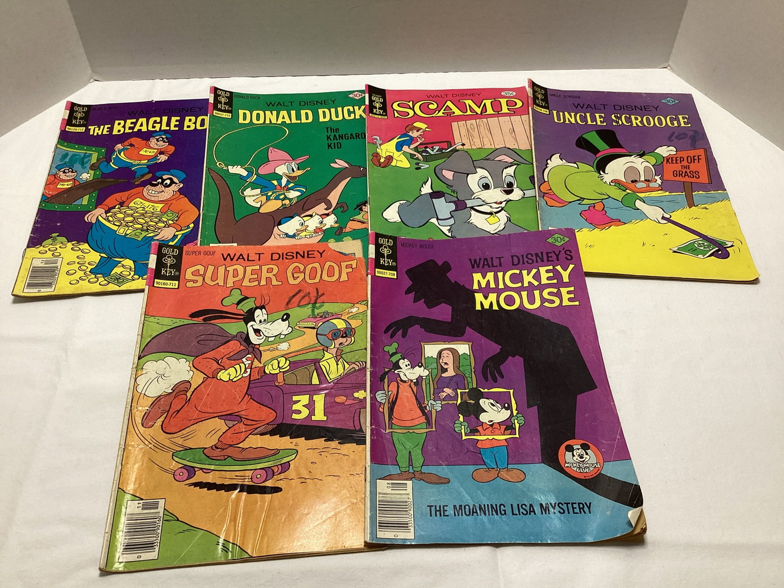 Six Walt Disney Gold Key Comic Books: .