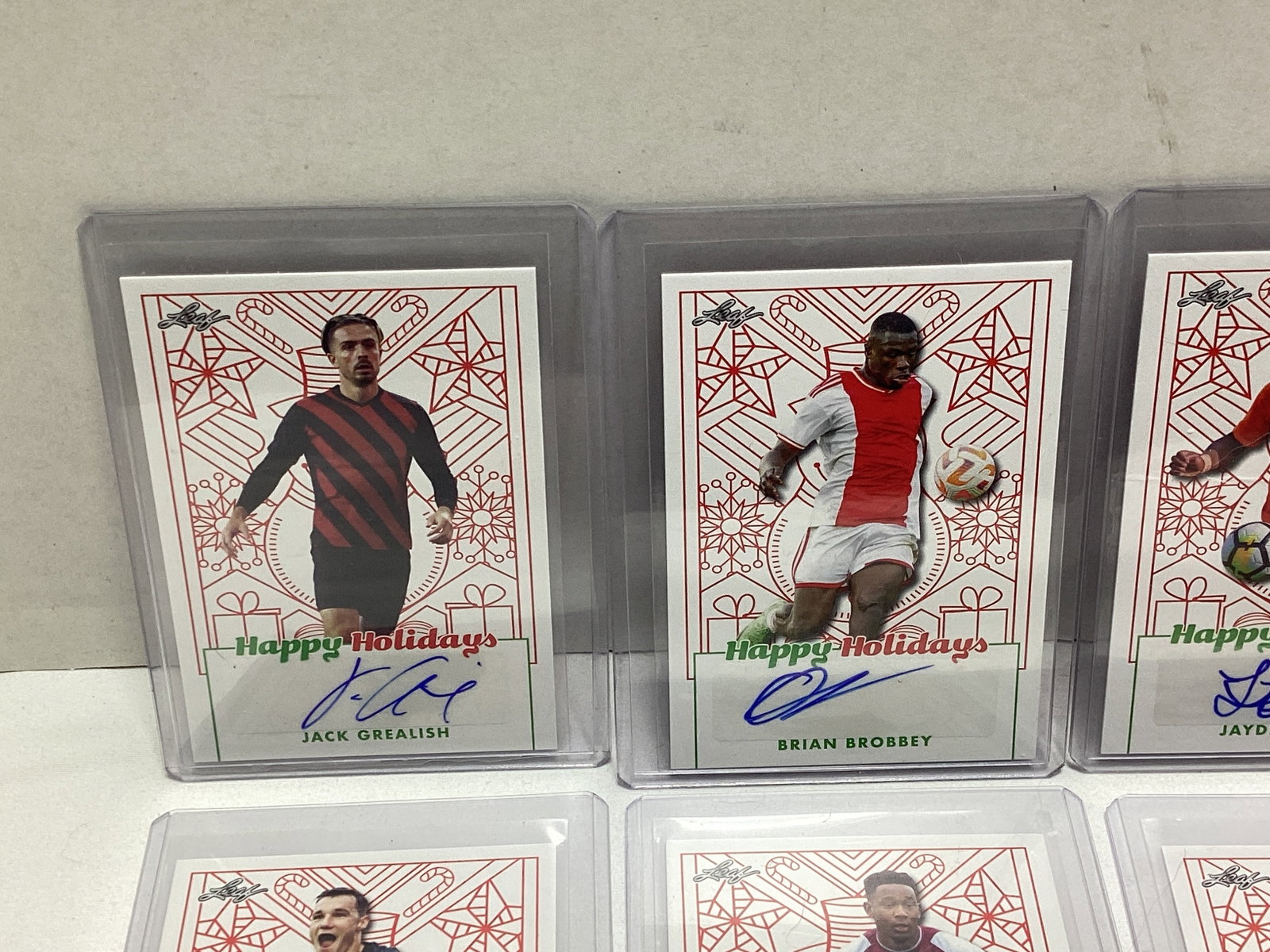 Eight Leaf Happy Holidays Soccer Autograph Cards - 2