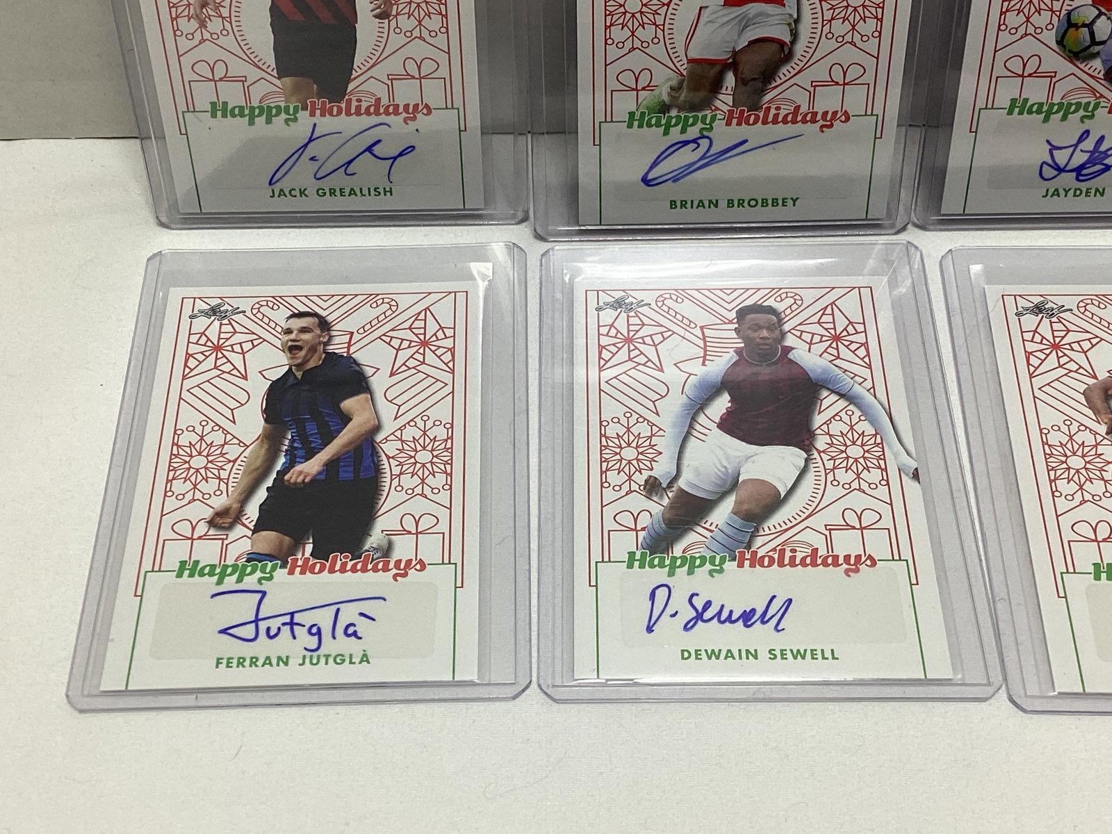 Eight Leaf Happy Holidays Soccer Autograph Cards - 3