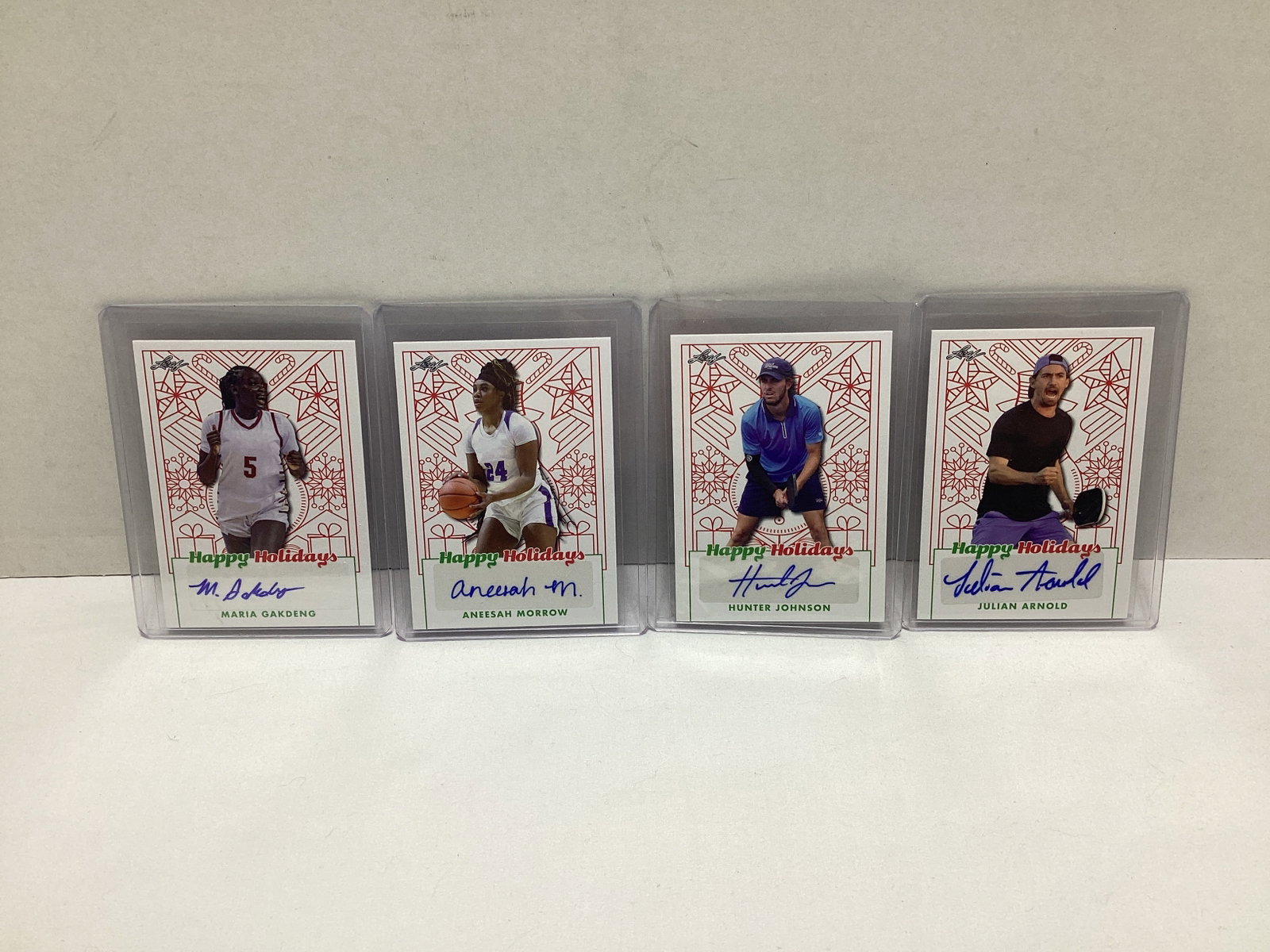 Four Leaf Happy Holidays Basketball and Pickleball Autograph Cards: .